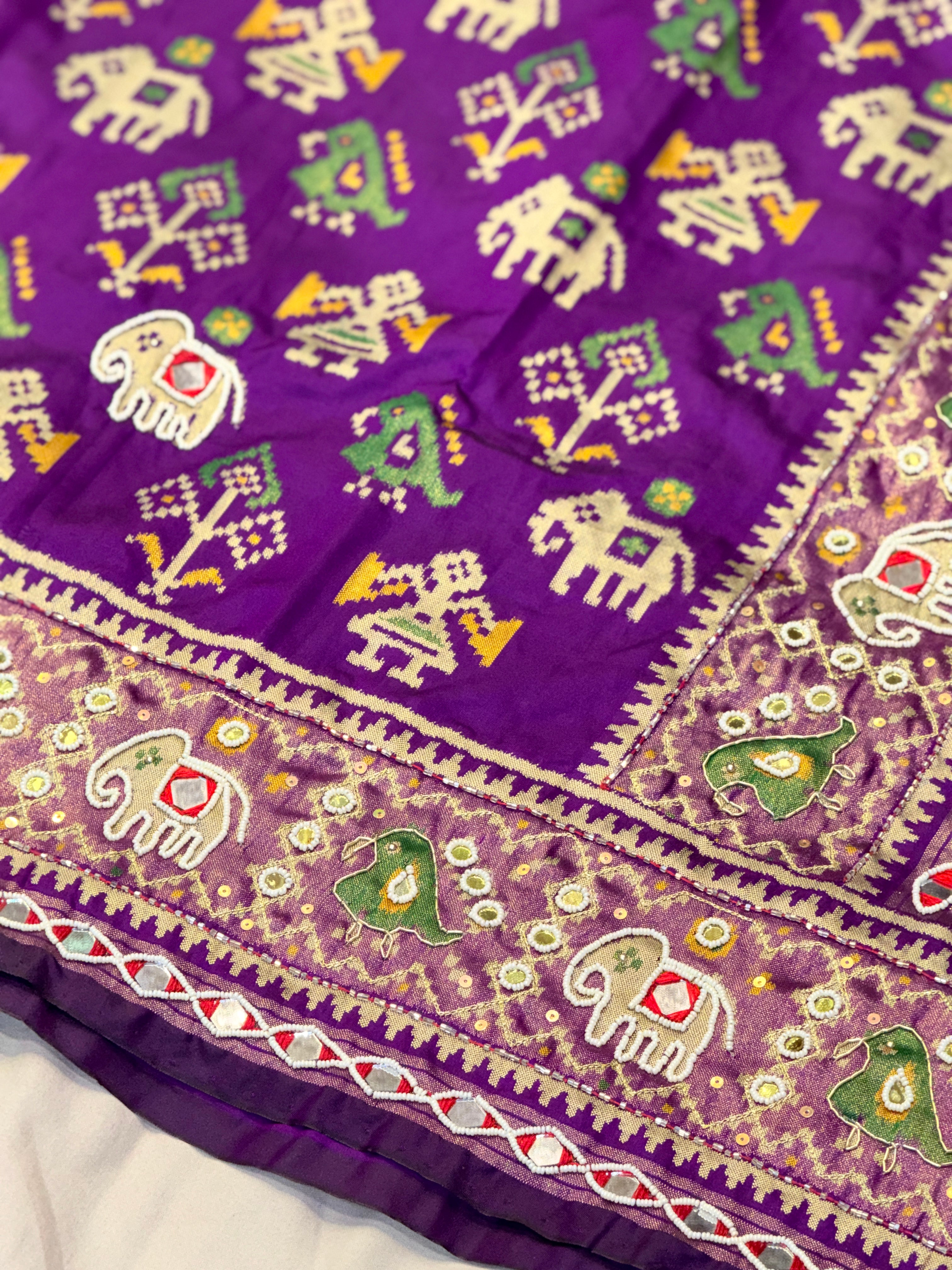 Patola Saree With Hand Embroidery