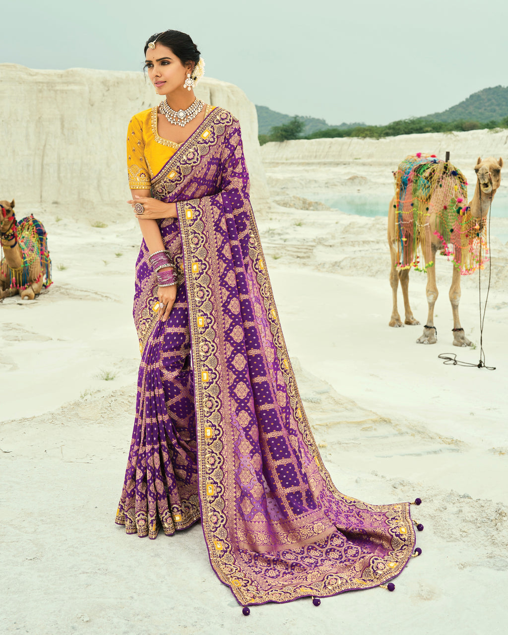 Bandhani Saree With Heavy Work Border