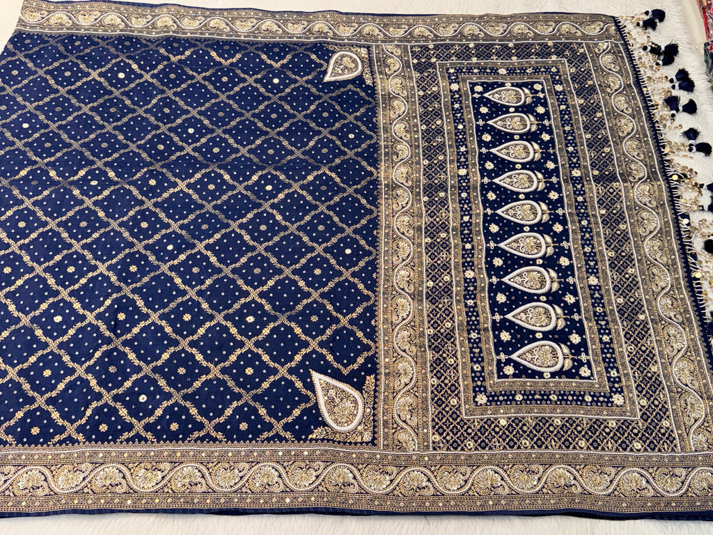 Bandhani Saree With Handwork