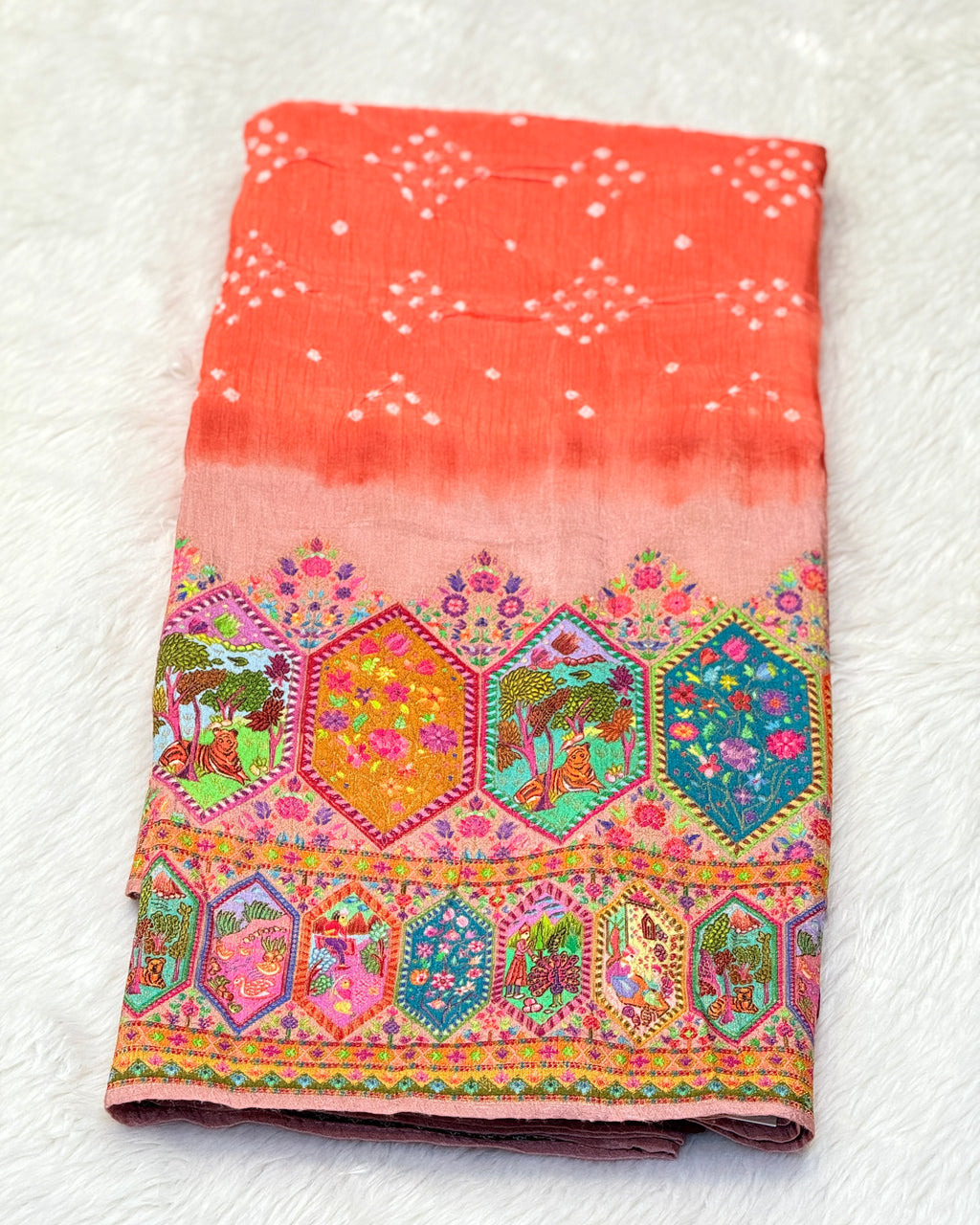 Pashmina - Bandhani Saree