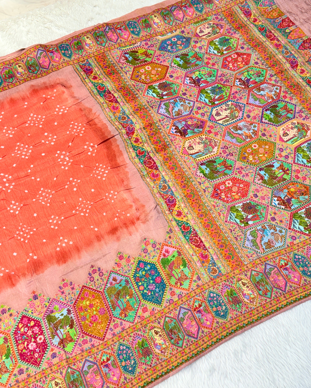 Pashmina - Bandhani Saree