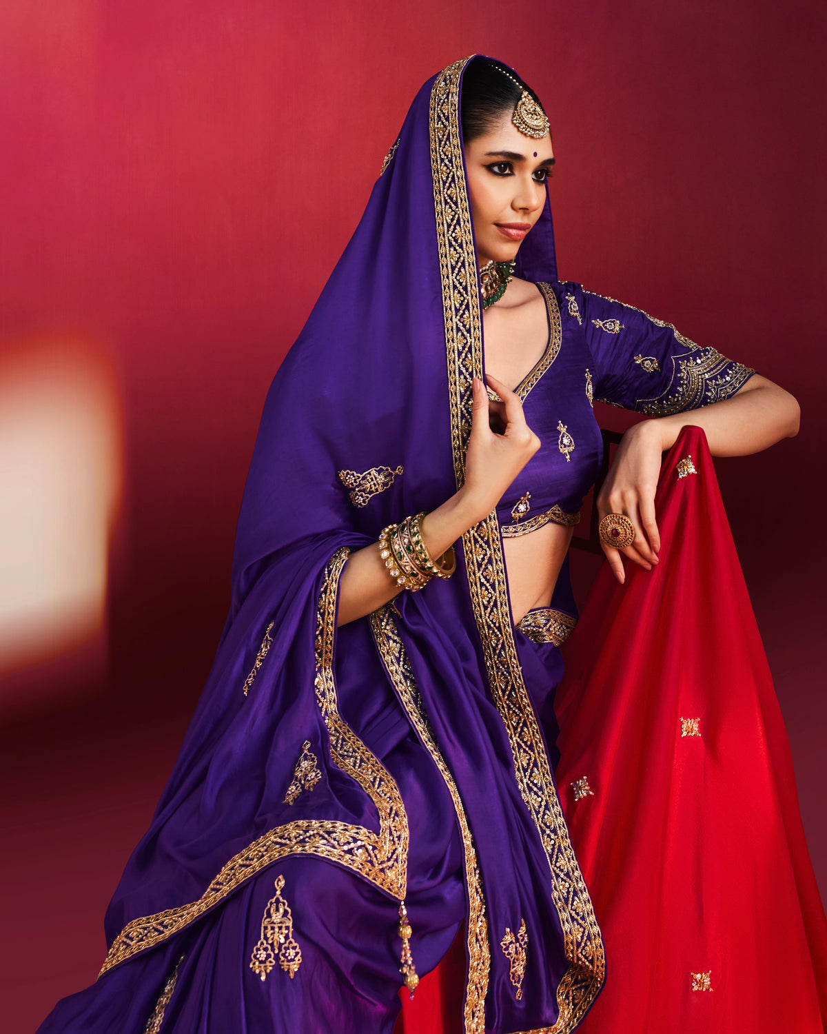 Soft Shimmer Silk Beads Work Partywear Saree