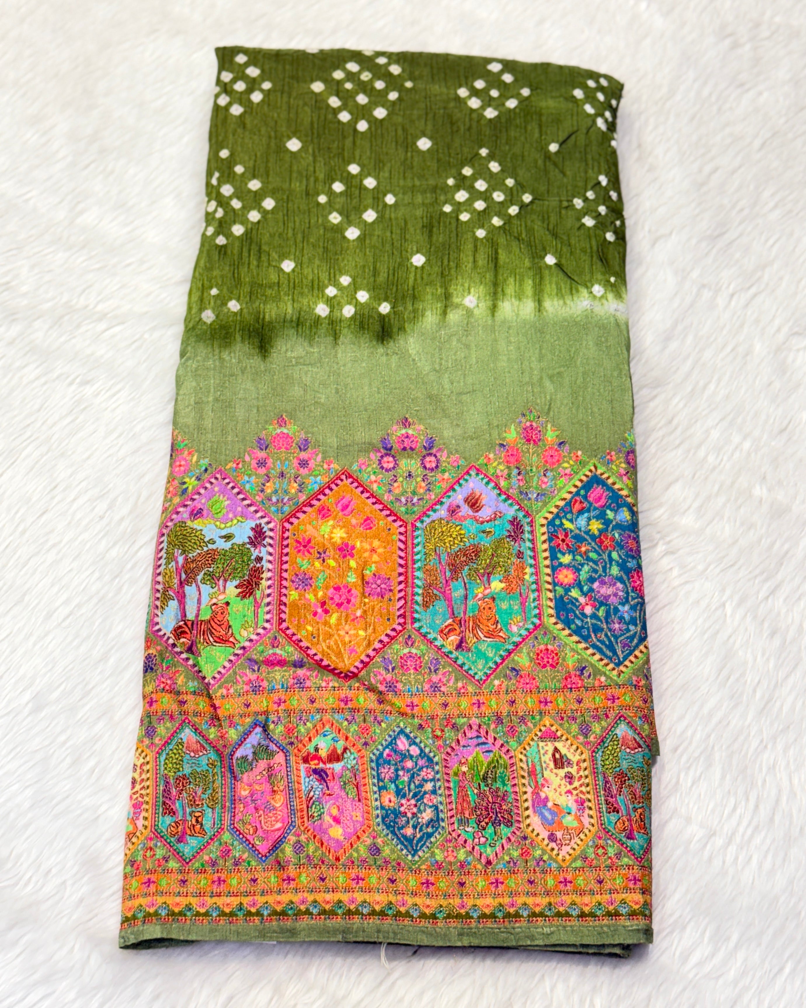 Pashmina - Bandhani Saree