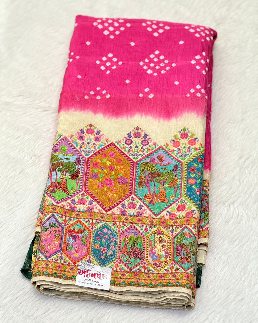 Pashmina - Bandhani Saree