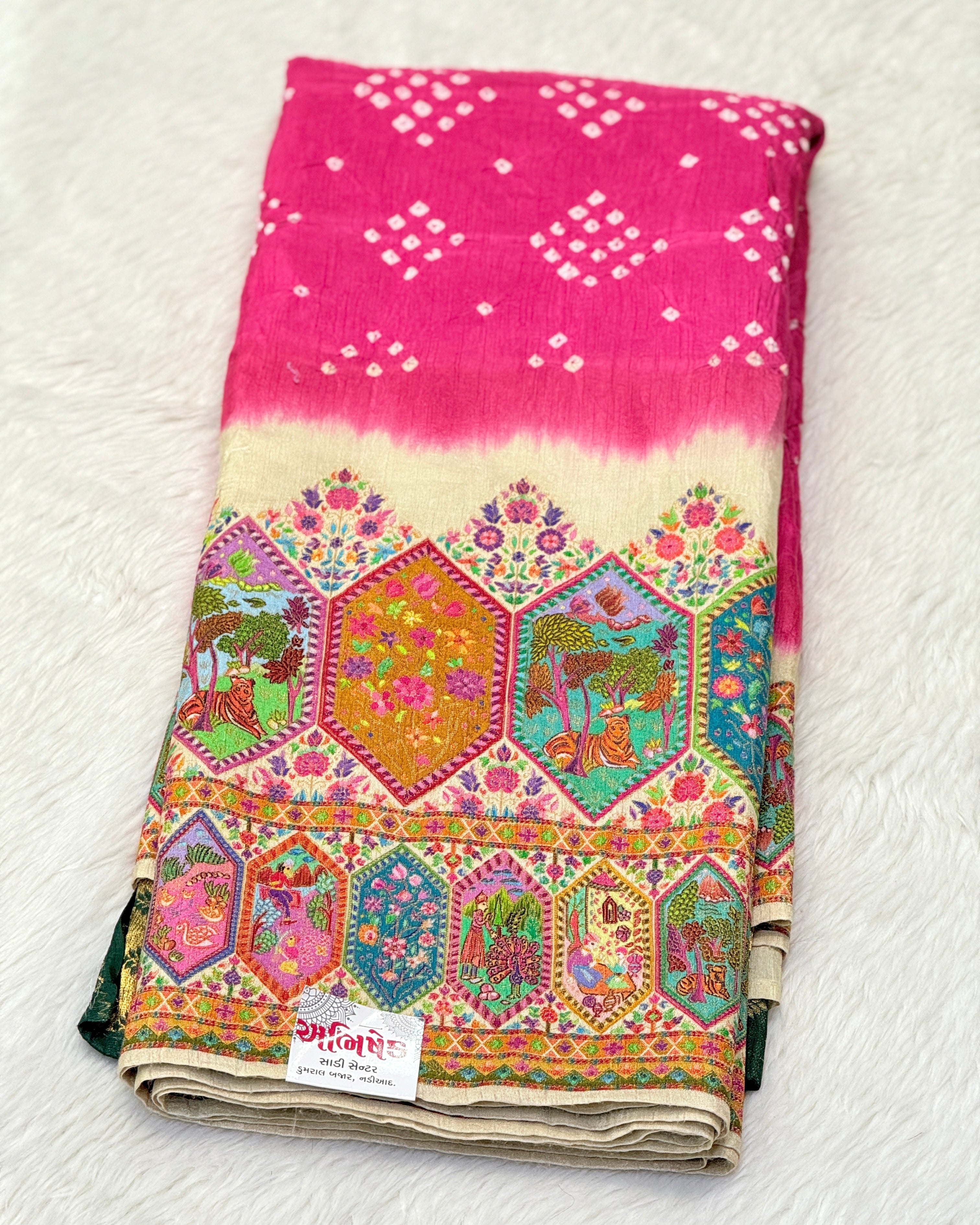 Pashmina - Bandhani Saree