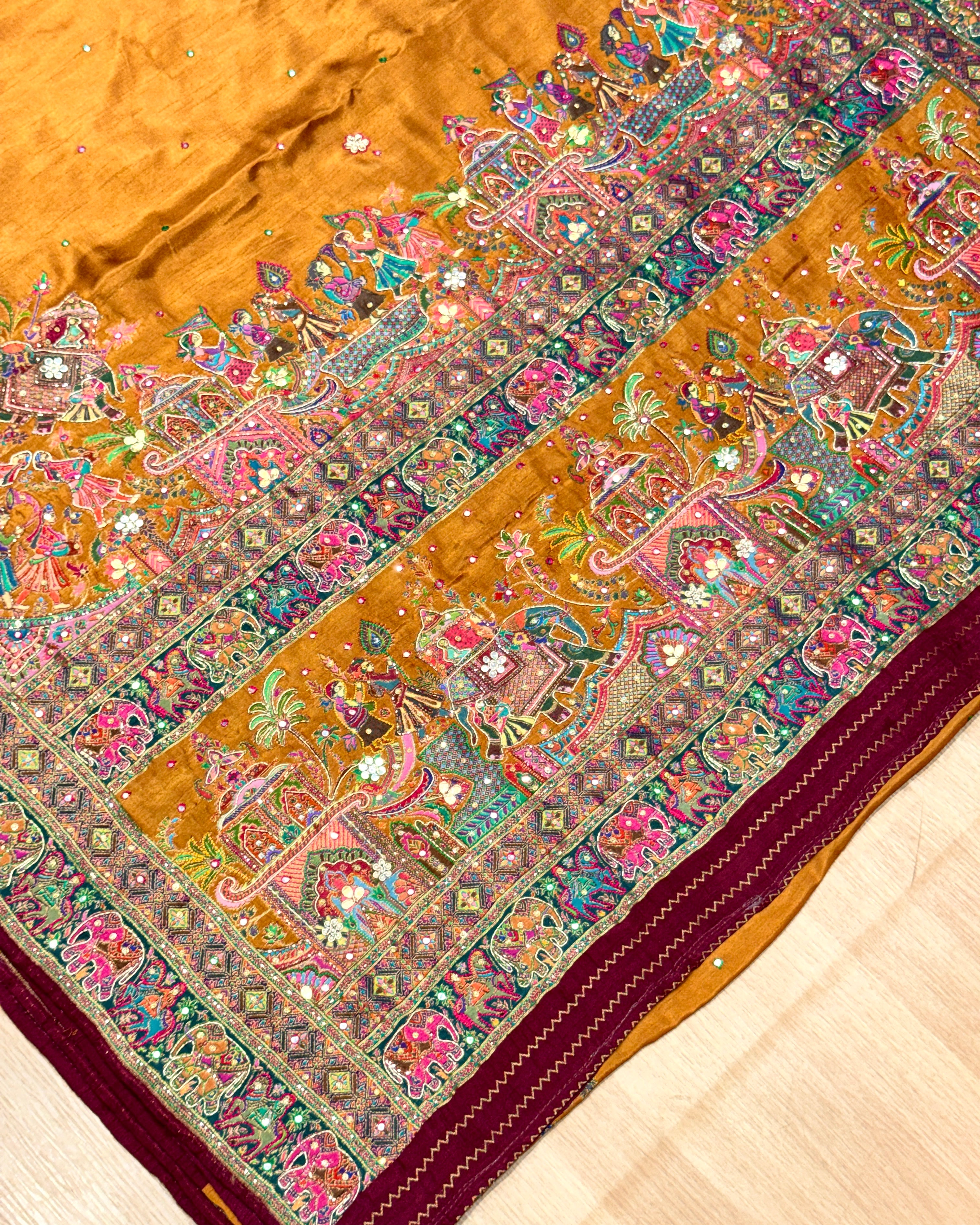 Pashmina Saree With Handwork