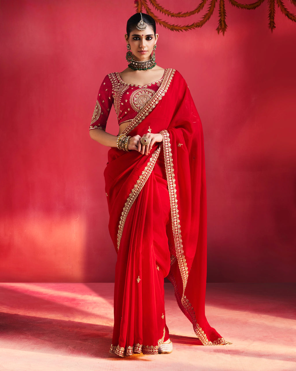 Soft Shimmer Silk Beads Work Partywear Saree