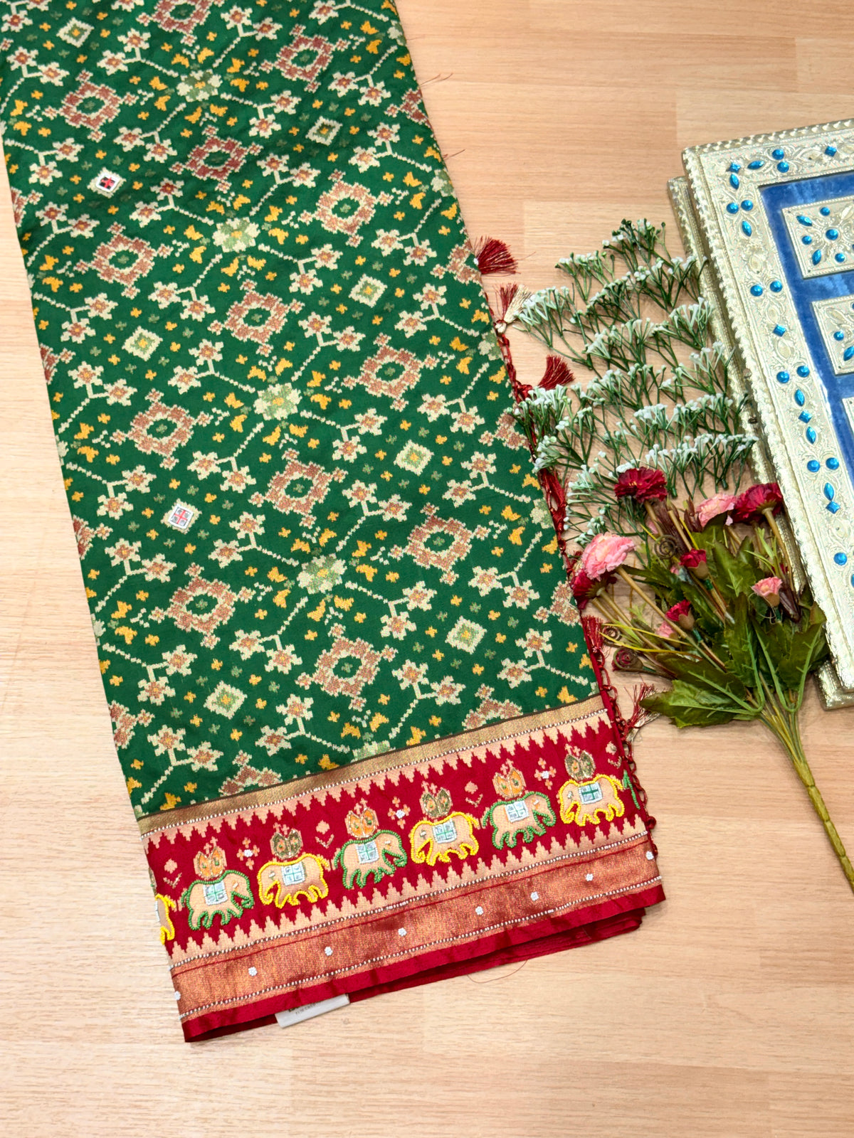 Patola Saree With Hand Embroidery