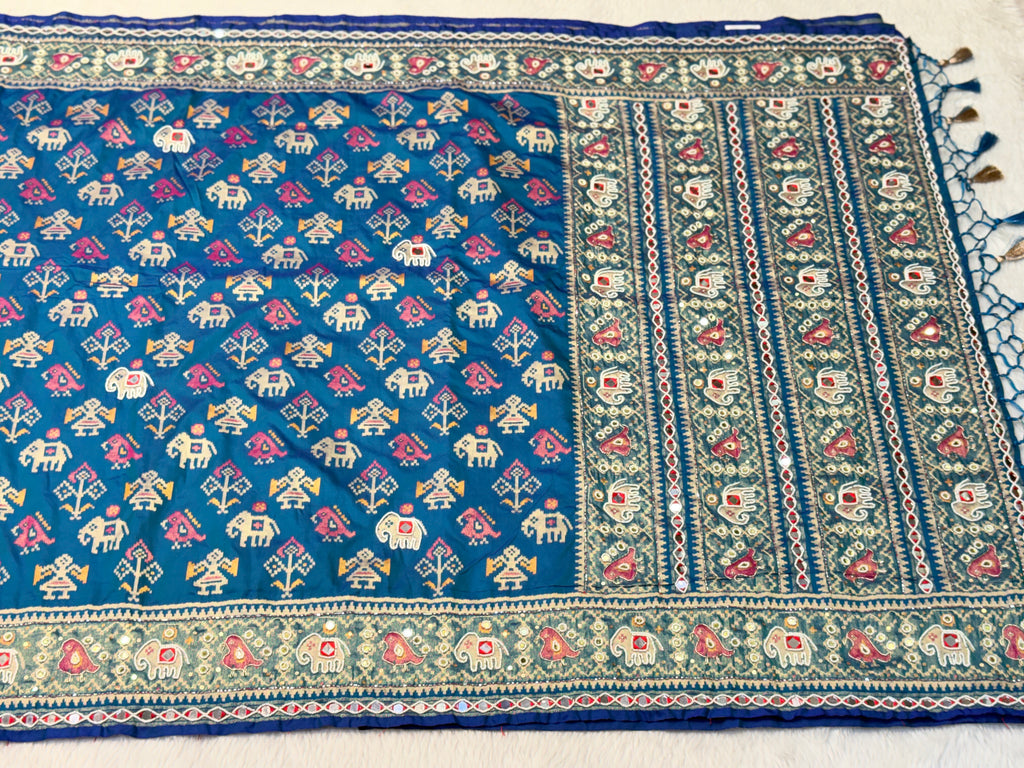Patola Saree With Hand Embroidery