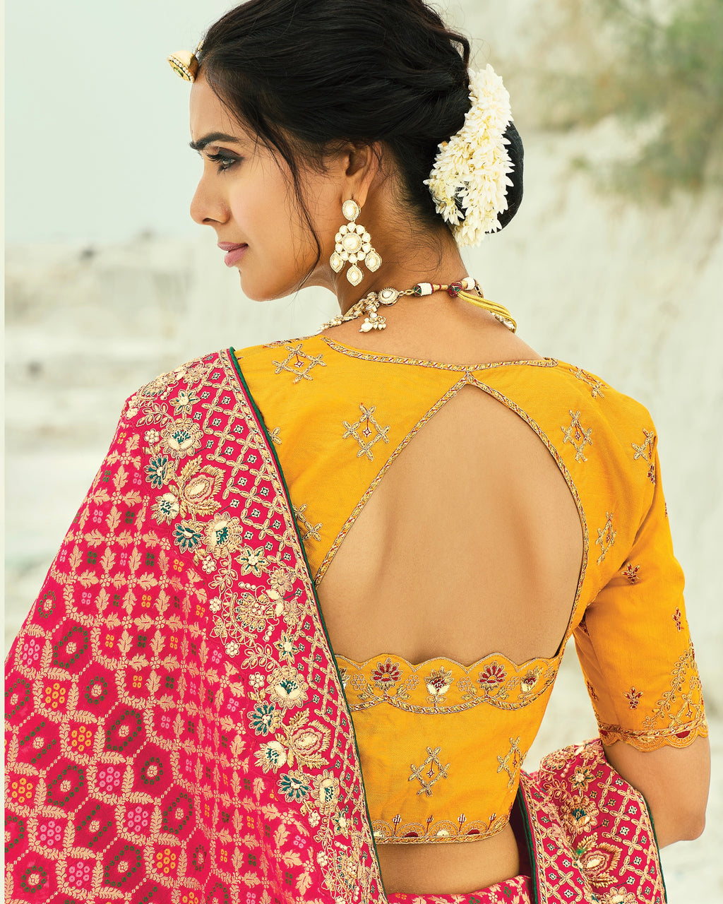 Bandhani Saree With Heavy Work Border