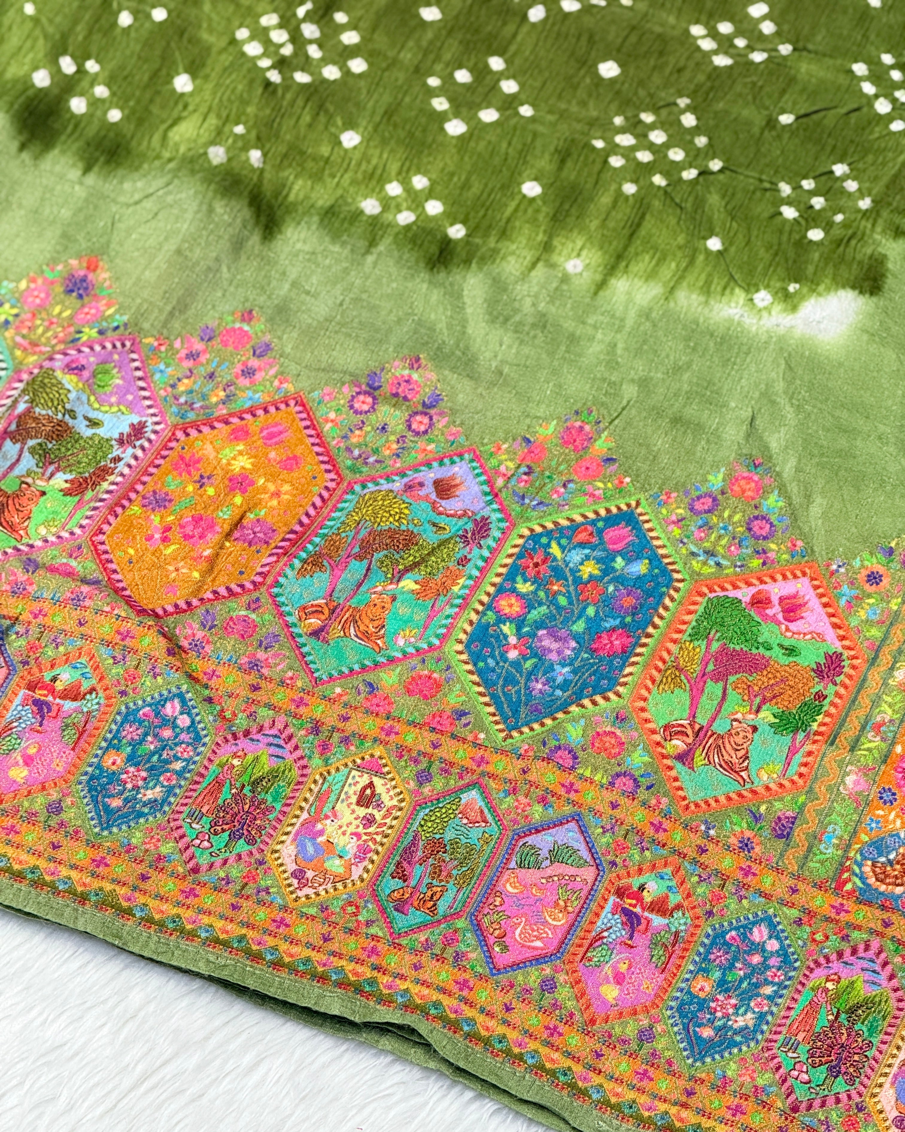 Pashmina - Bandhani Saree
