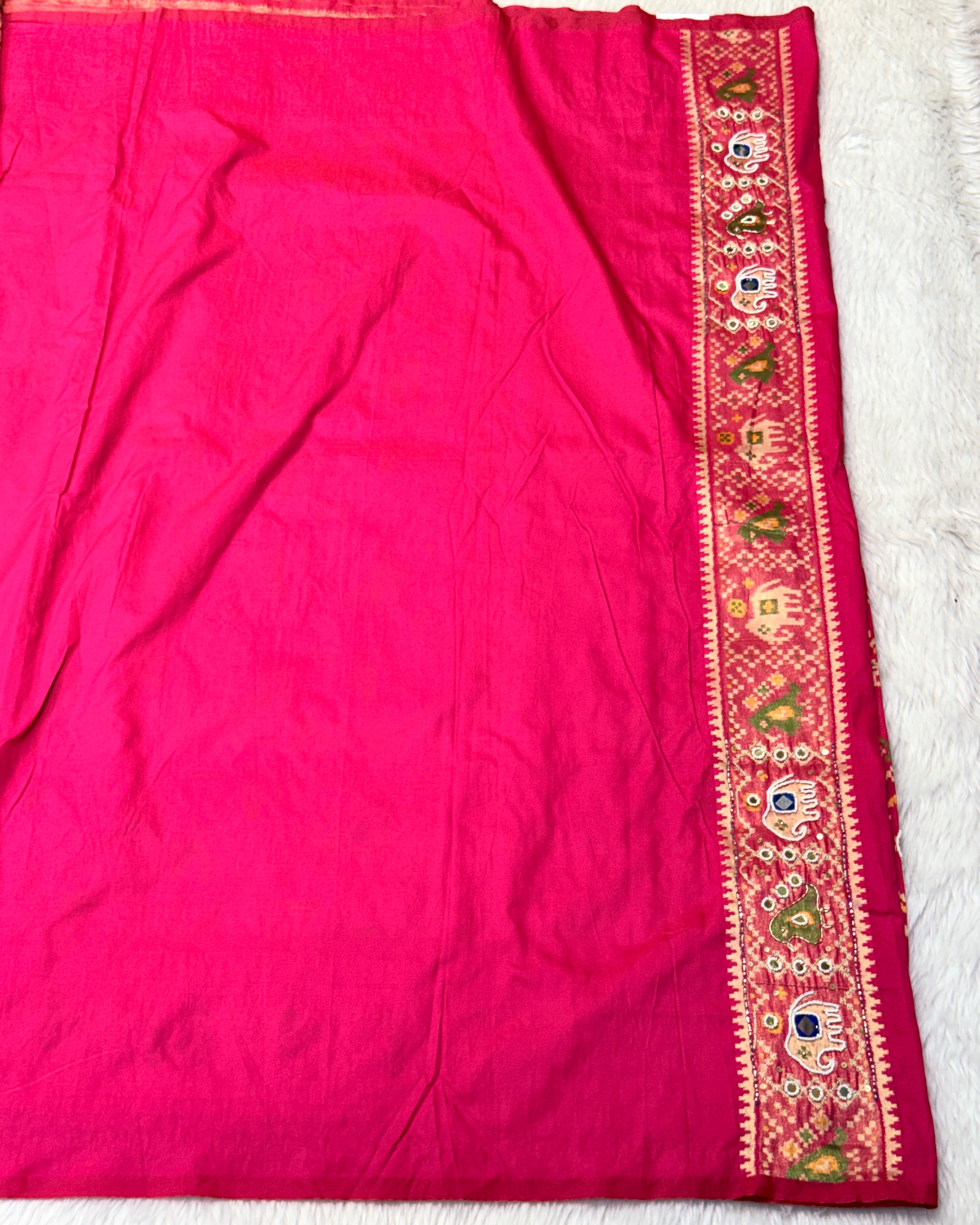 Patola Saree With Hand Embroidery