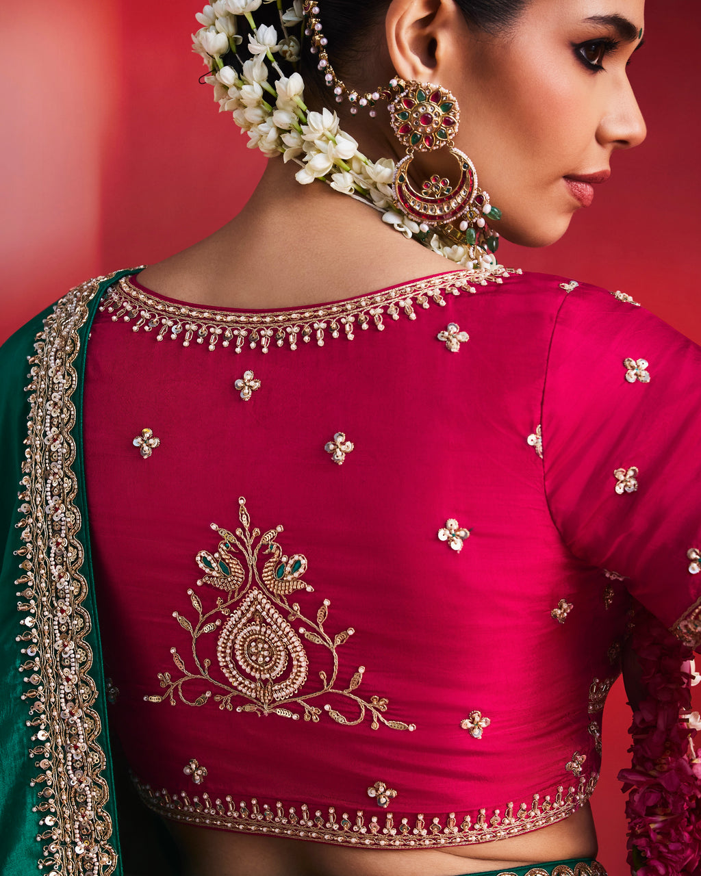 Soft Shimmer Silk Beads Work Partywear Saree