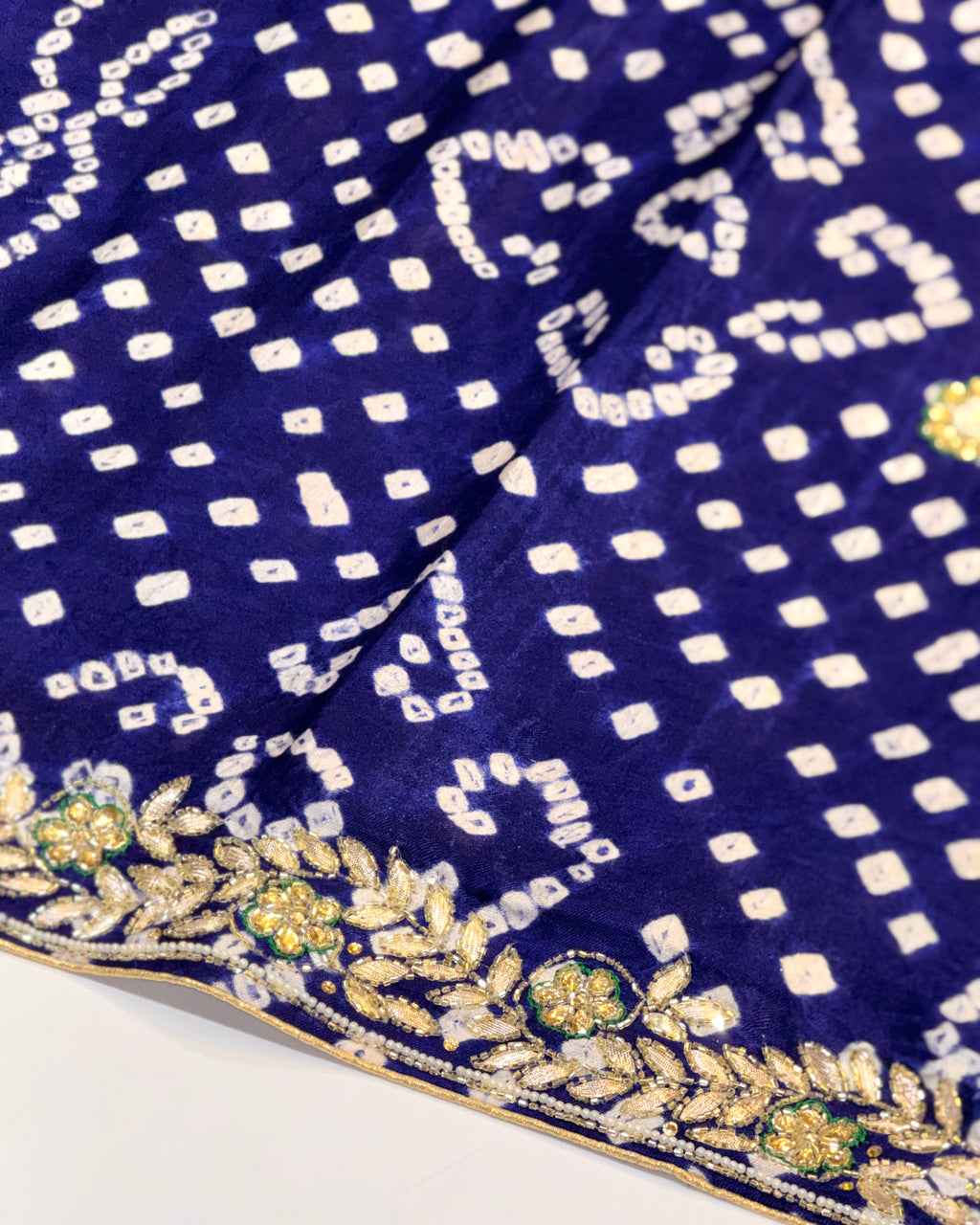 Bandhani Saree With Handwork