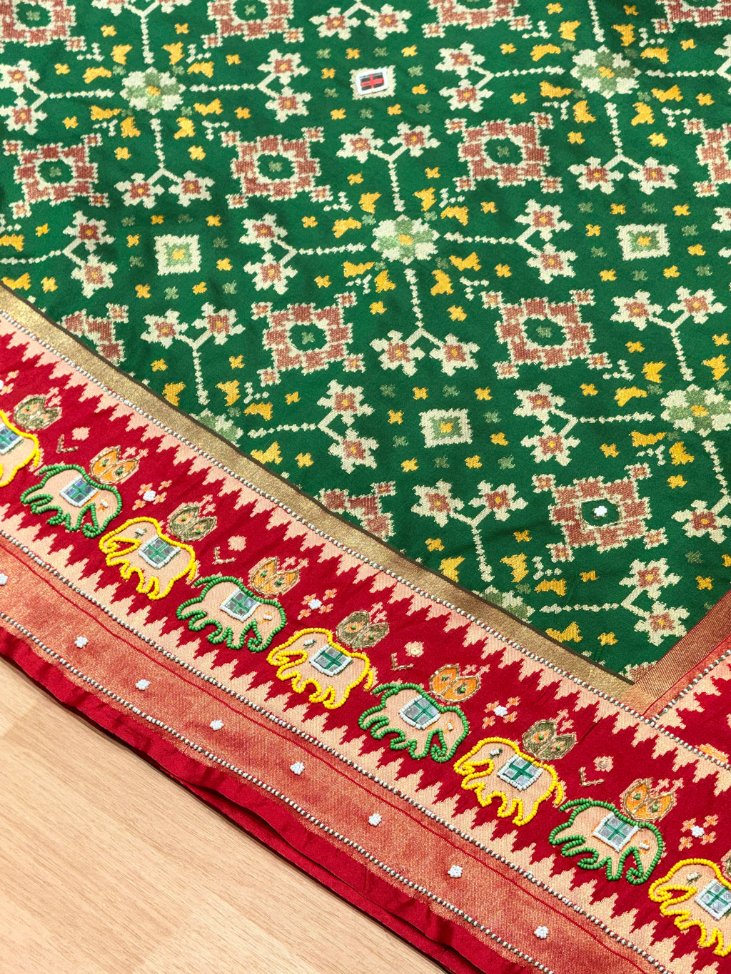 Patola Saree With Hand Embroidery
