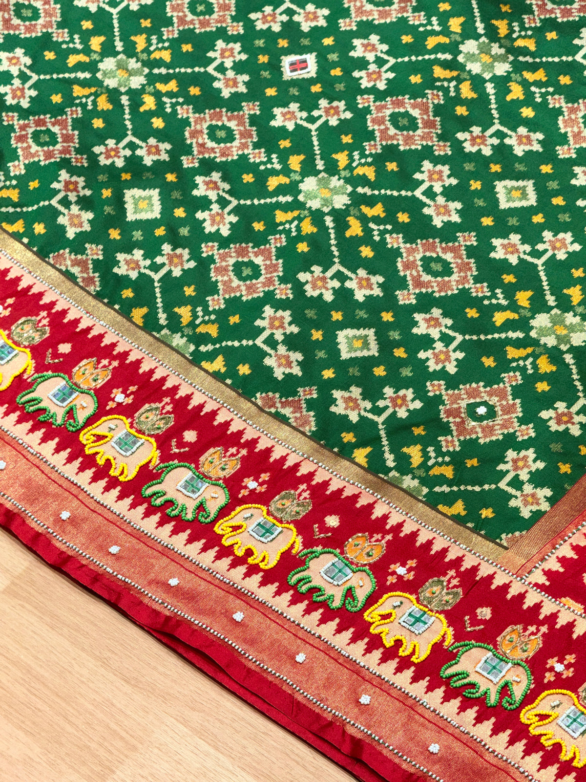 Patola Saree With Hand Embroidery