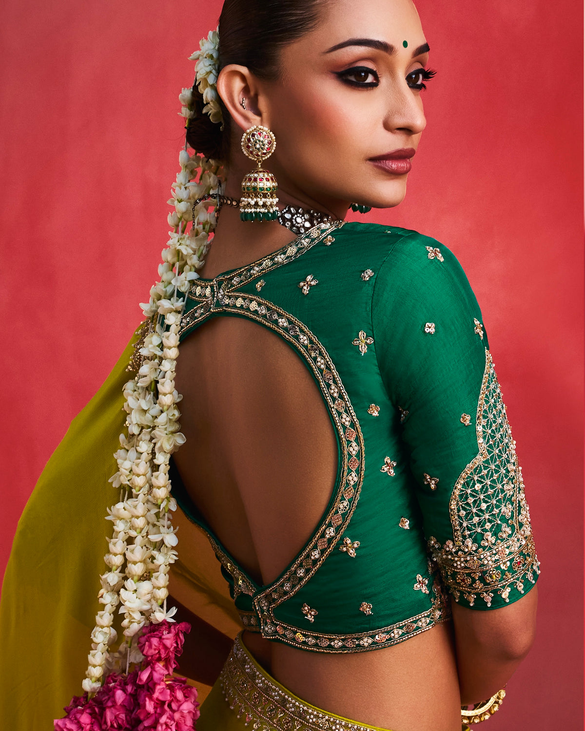 Soft Shimmer Silk Beads Work Partywear Saree