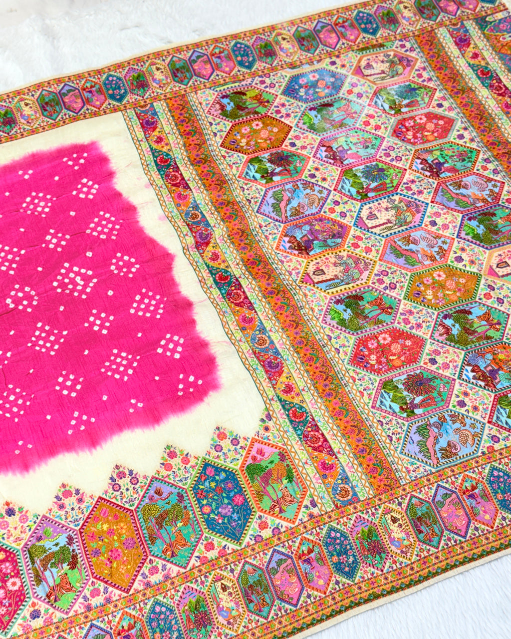 Pashmina - Bandhani Saree