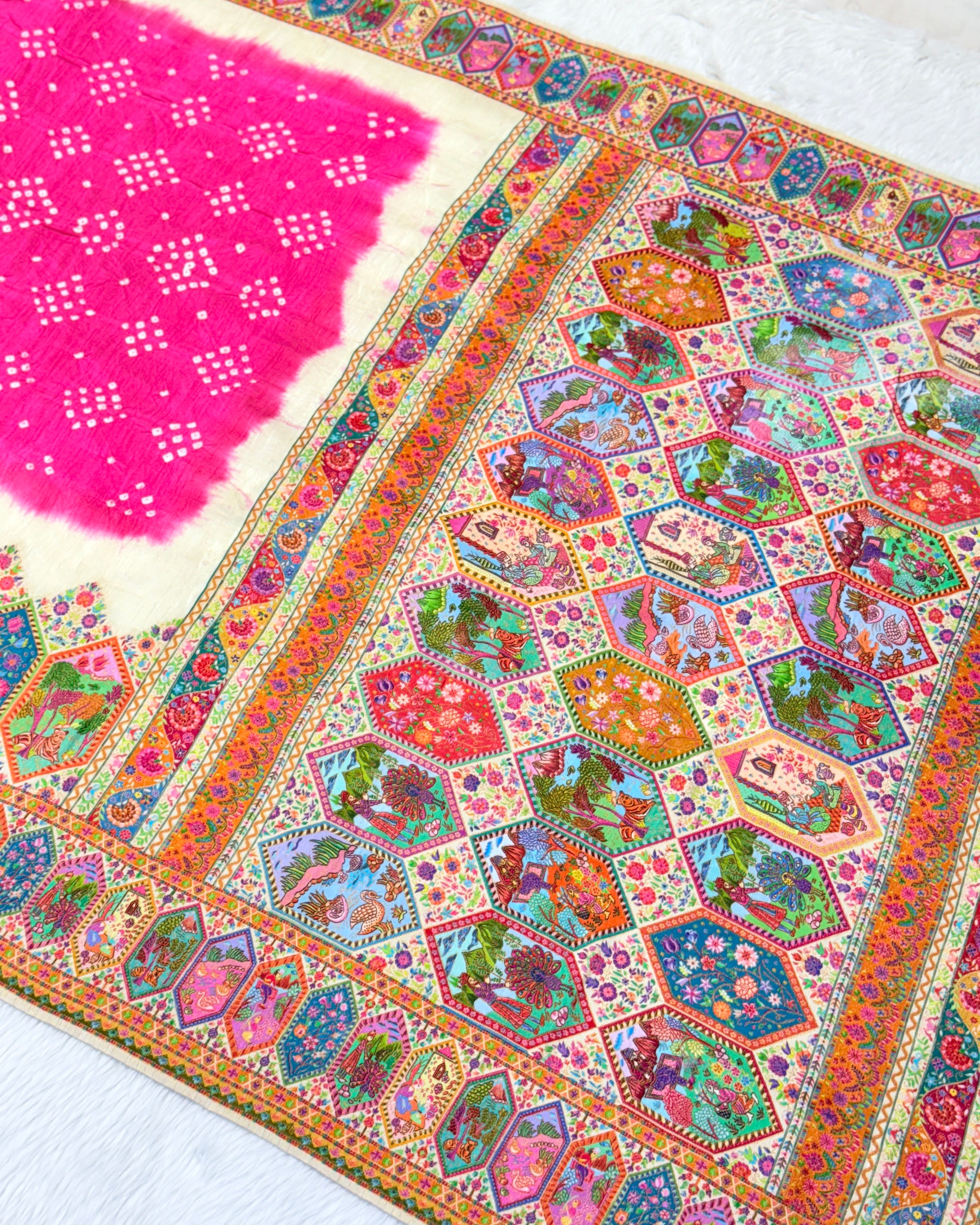Pashmina - Bandhani Saree