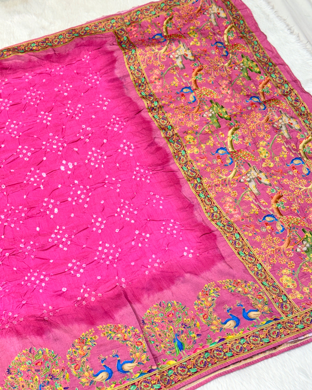 Pashmina - Bandhani Saree