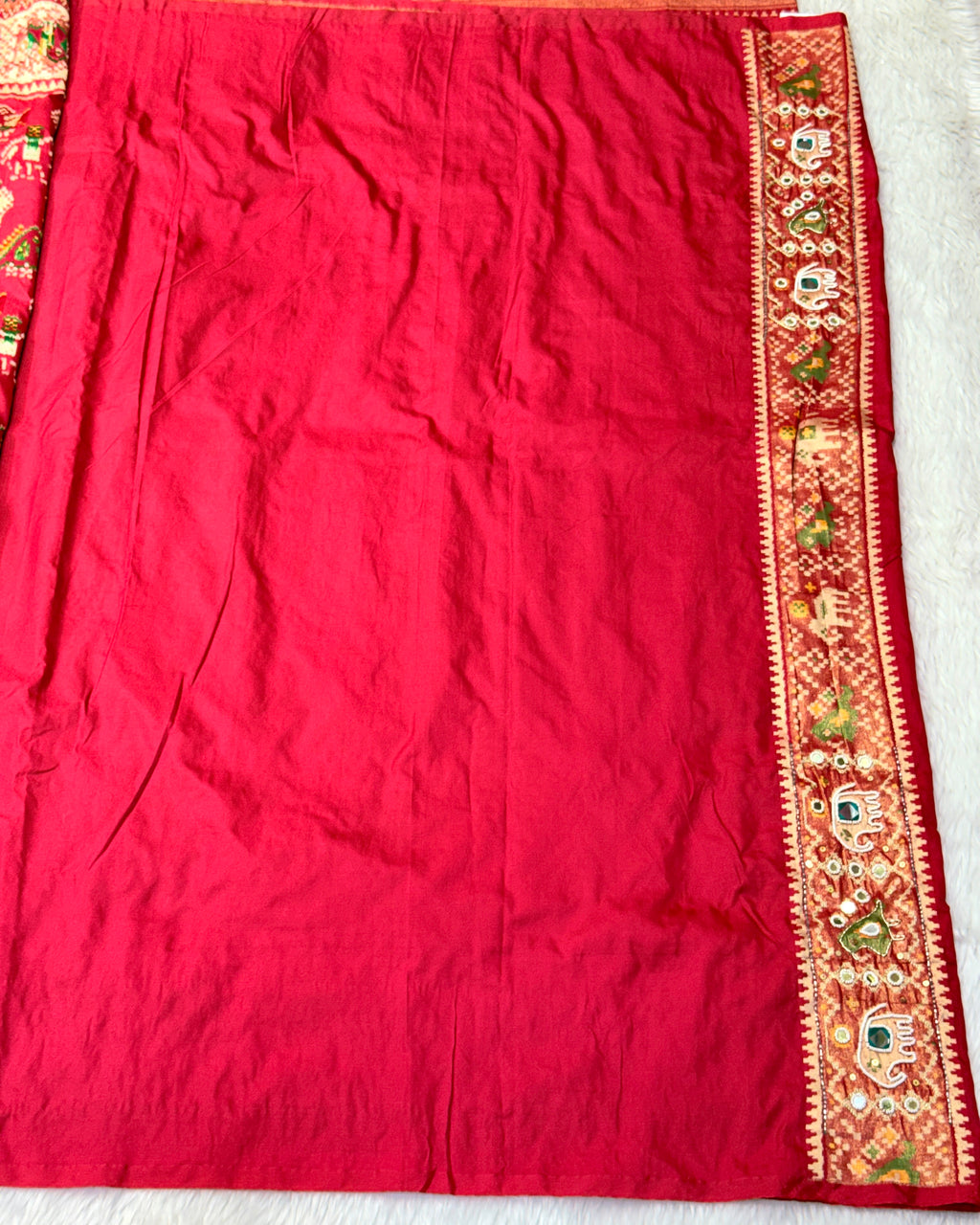 Patola Saree With Hand Embroidery