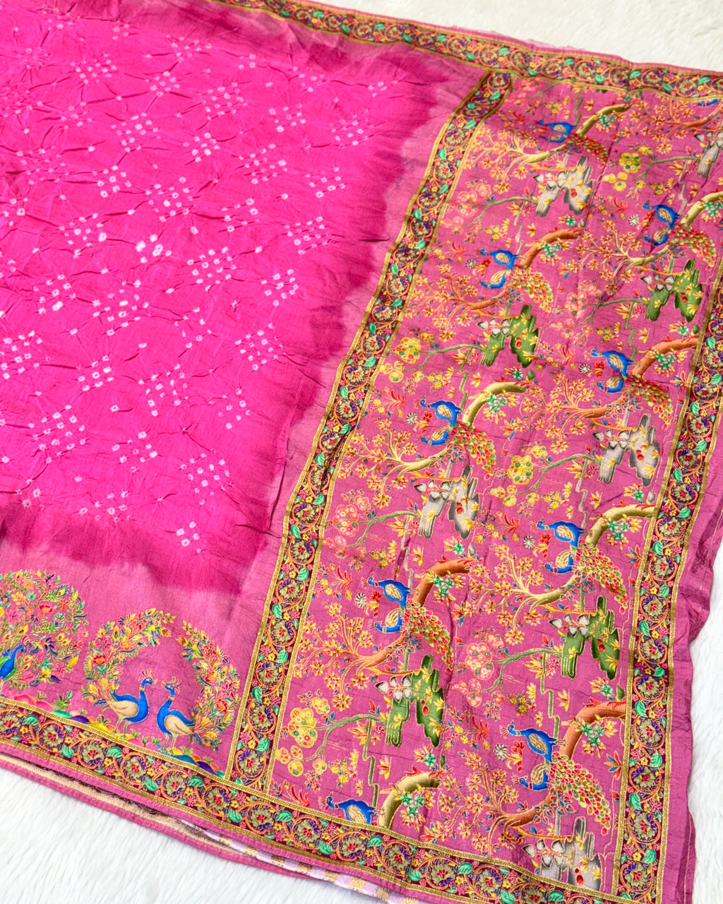 Pashmina - Bandhani Saree