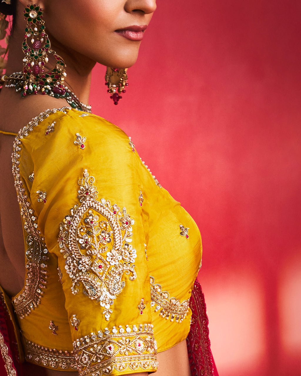 Soft Shimmer Silk Beads Work Partywear Saree
