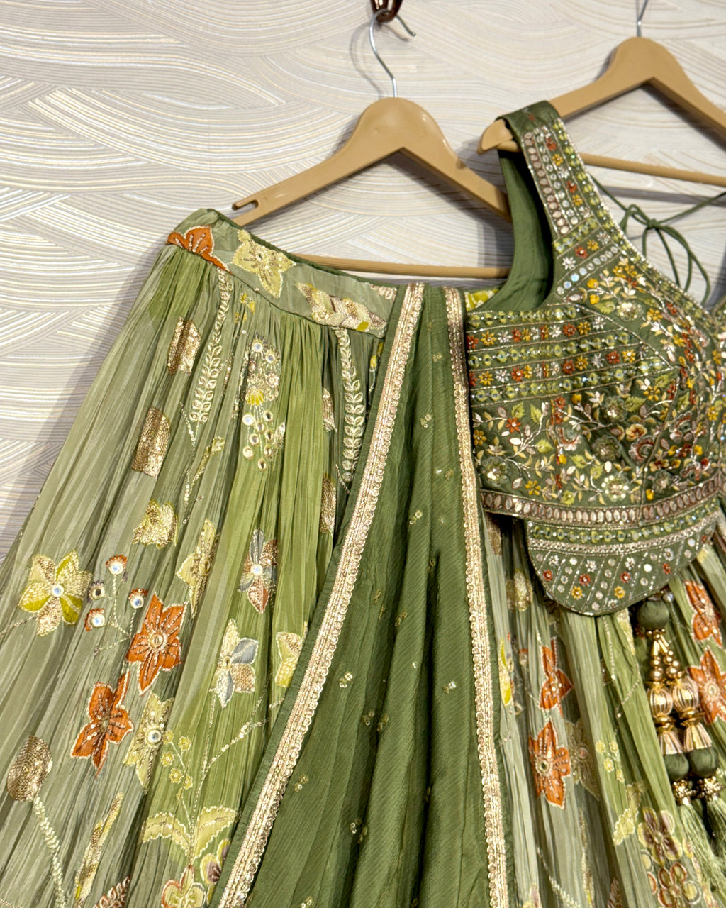 Floral Design Lehenga With Handwork Blouse