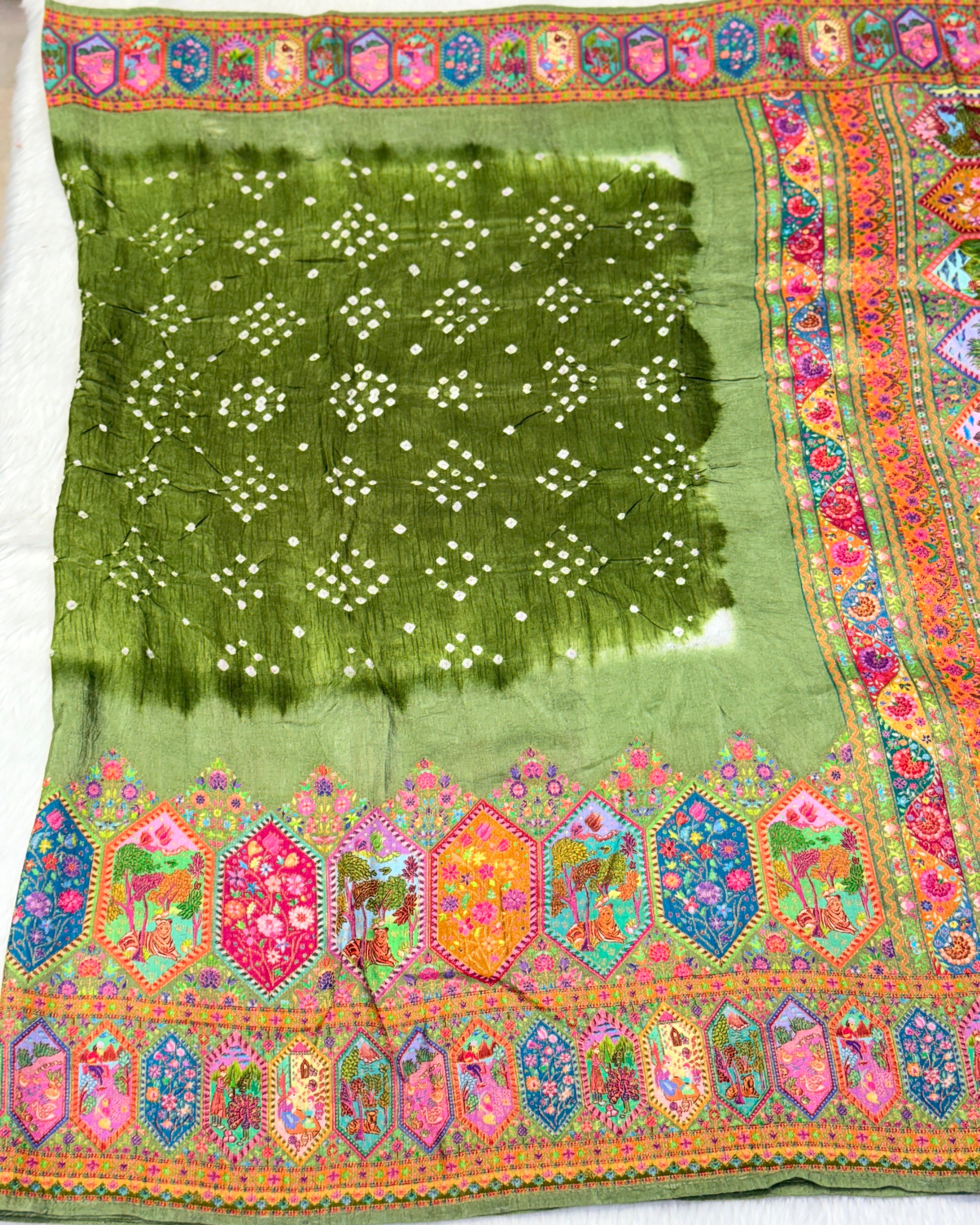 Pashmina - Bandhani Saree