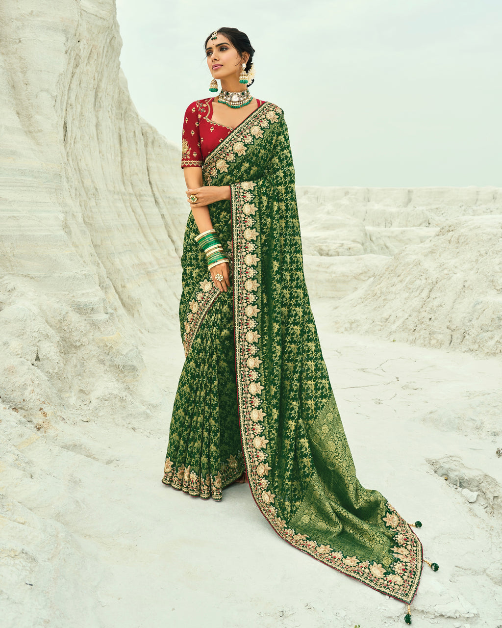 Bandhani Saree With Heavy Work Border