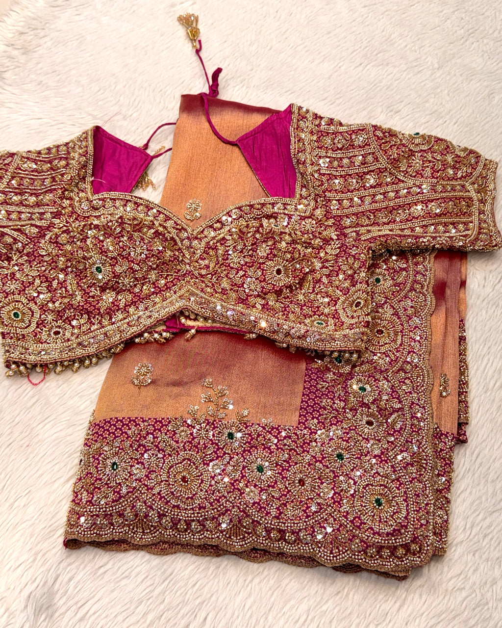 Tissue Silk Saree With Ready Blouse