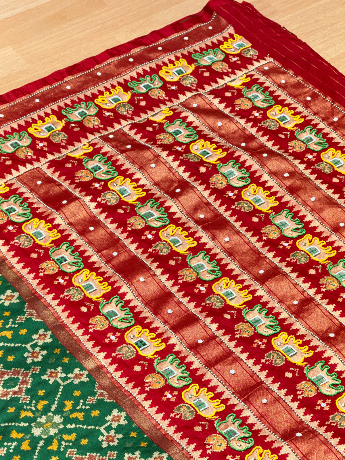 Patola Saree With Hand Embroidery
