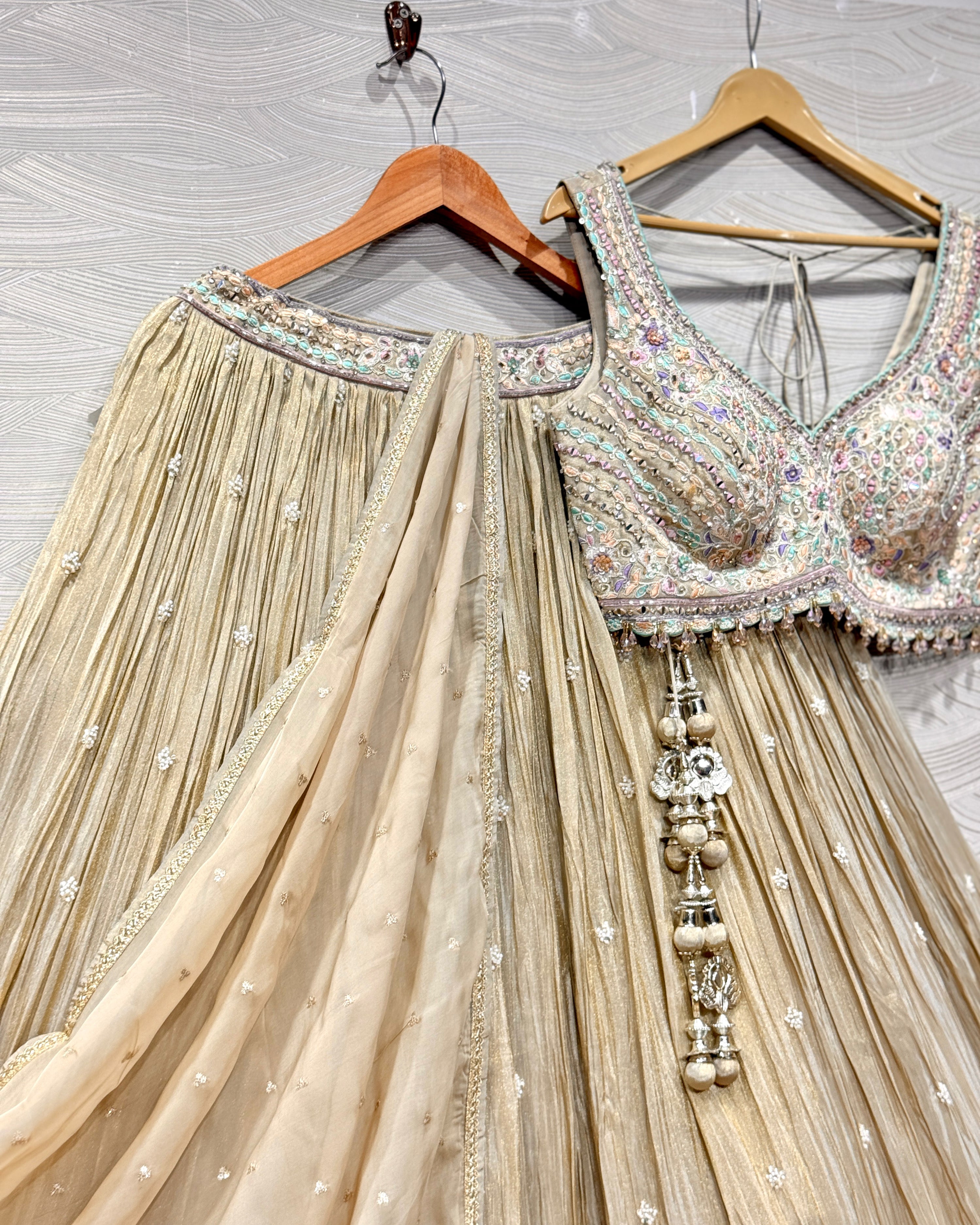 Tissue Lehenga With Handwork Blouse