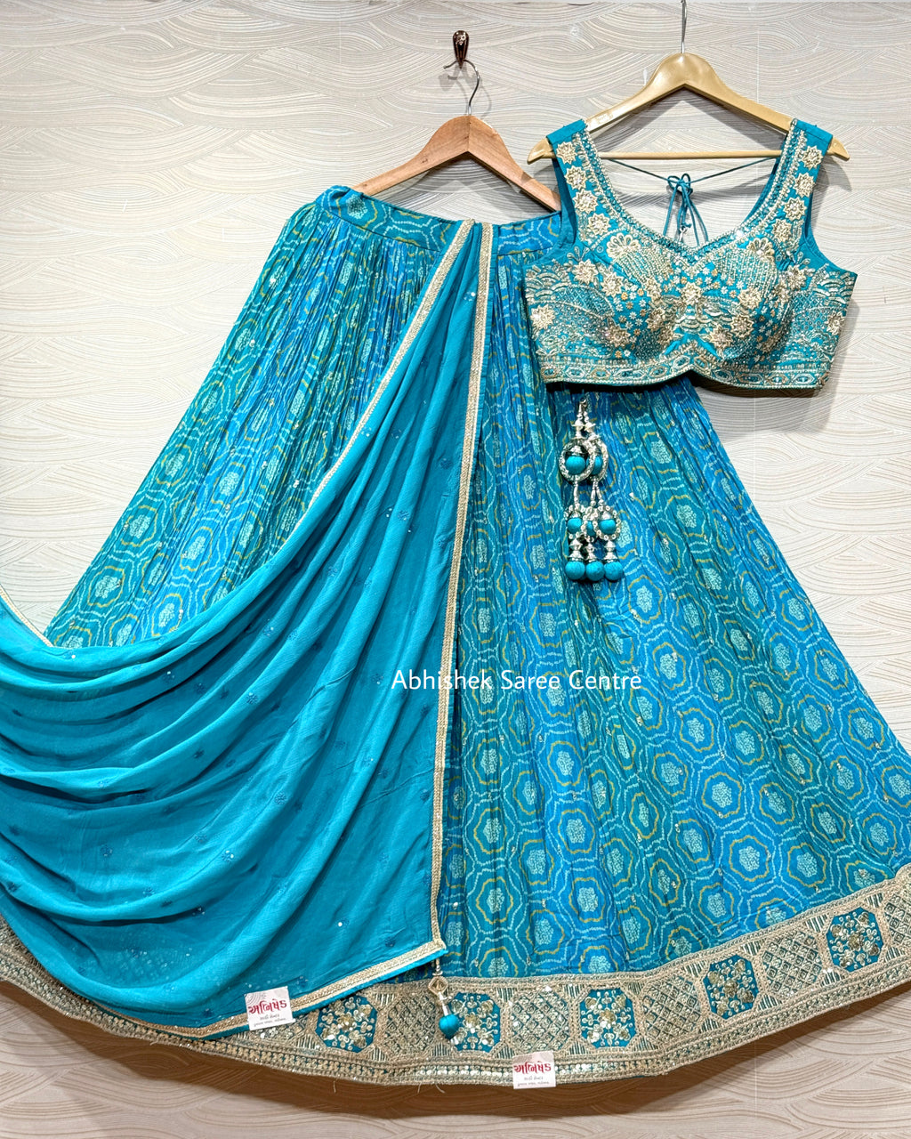 Bandhani Print Lehenga With Handwork Blouse