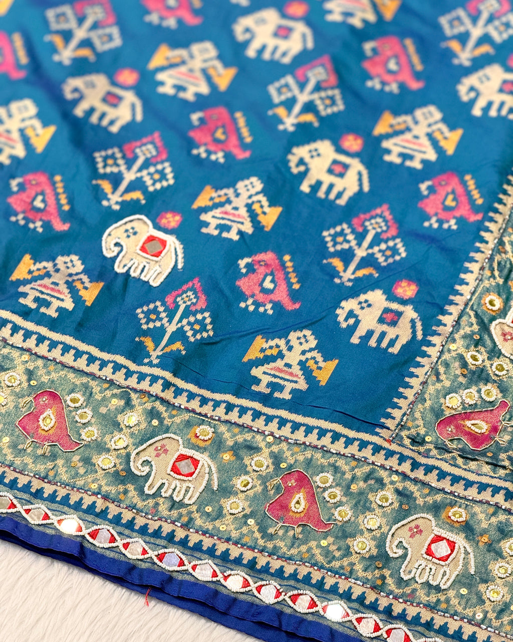 Patola Saree With Hand Embroidery