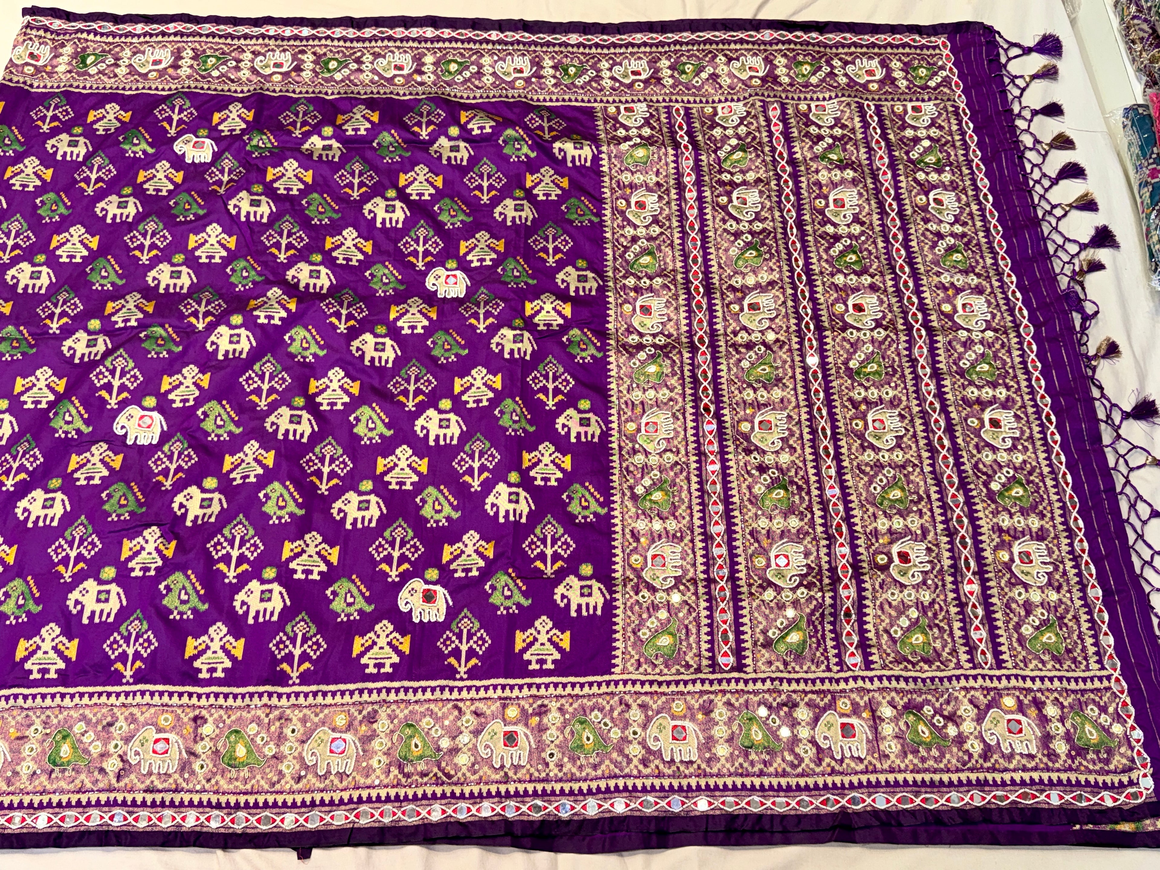Patola Saree With Hand Embroidery