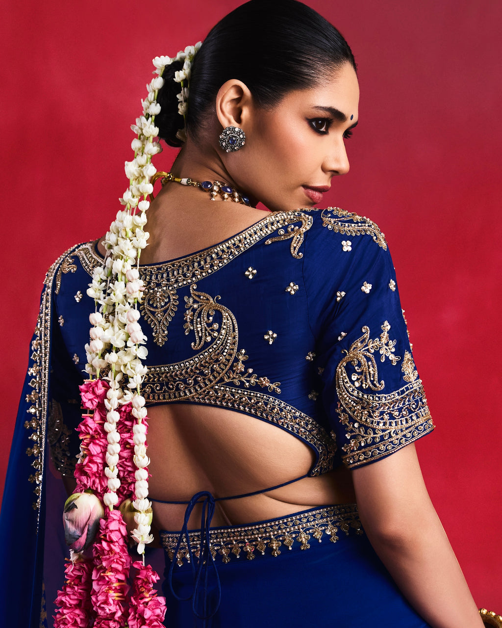 Soft Shimmer Silk Beads Work Partywear Saree