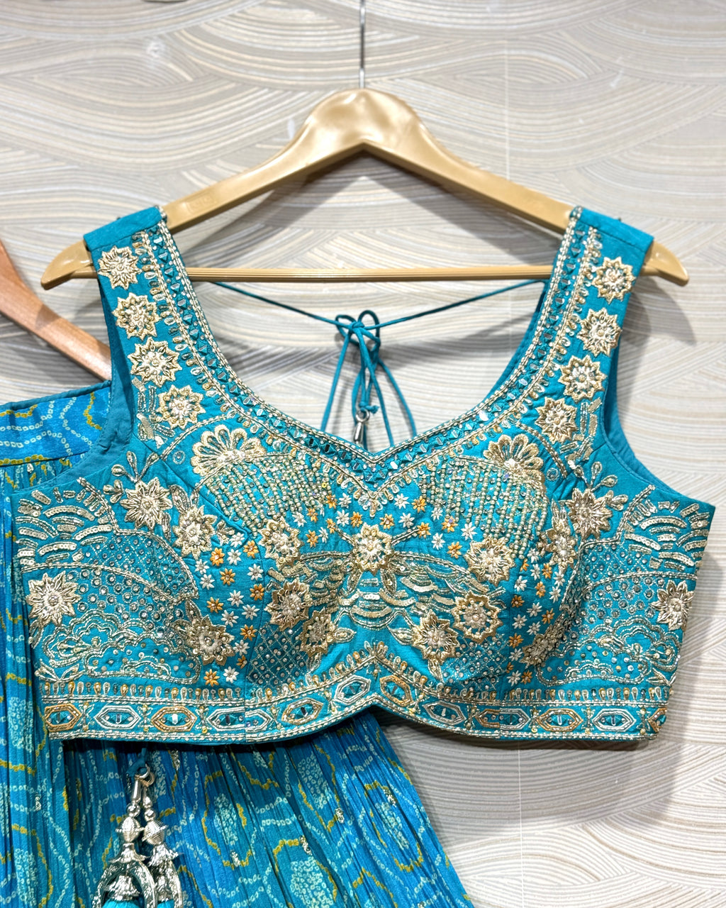 Bandhani Print Lehenga With Handwork Blouse