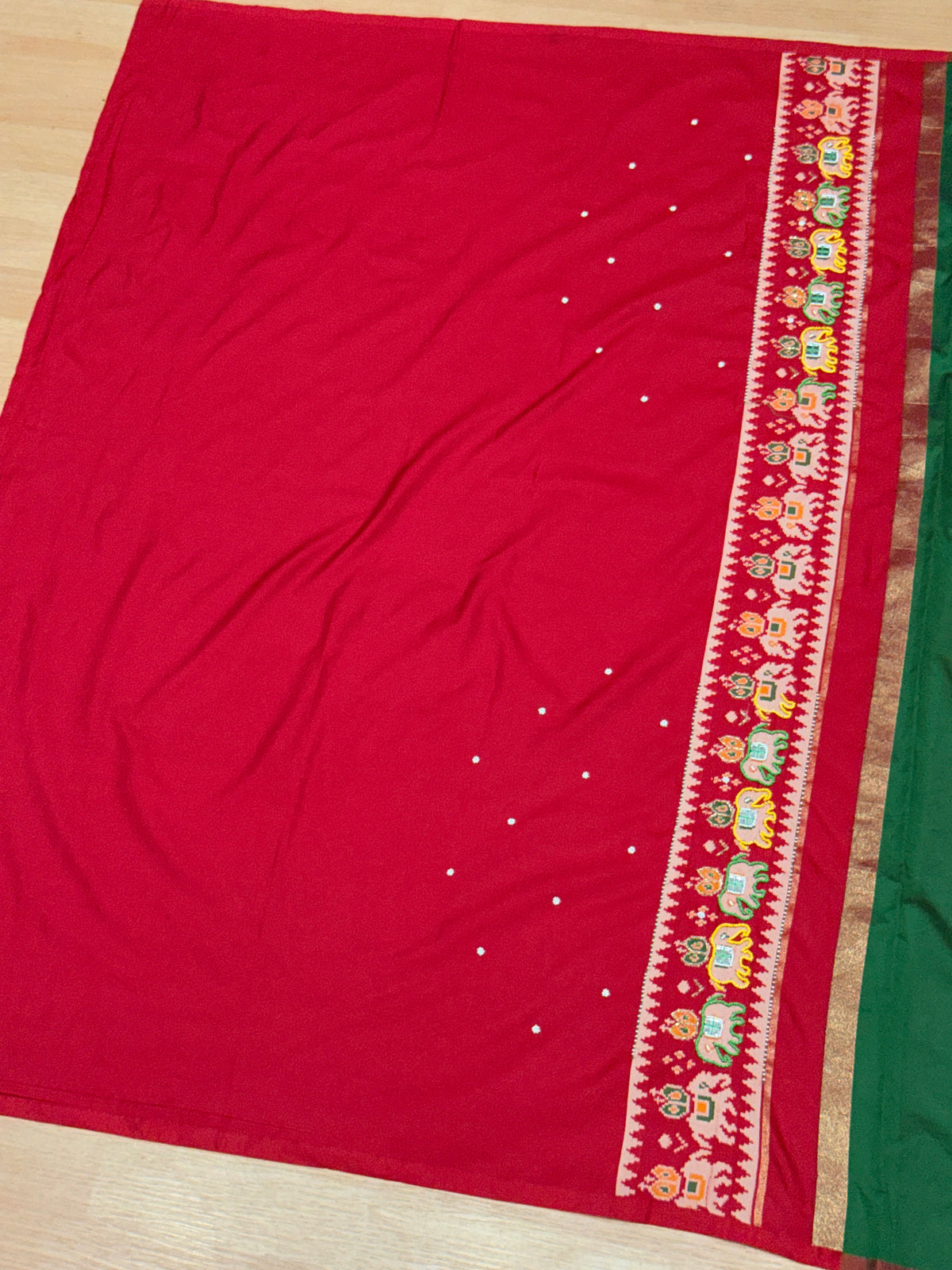 Patola Saree With Hand Embroidery