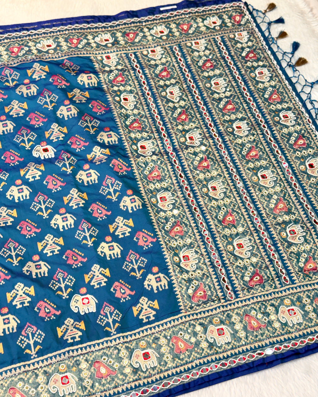 Patola Saree With Hand Embroidery