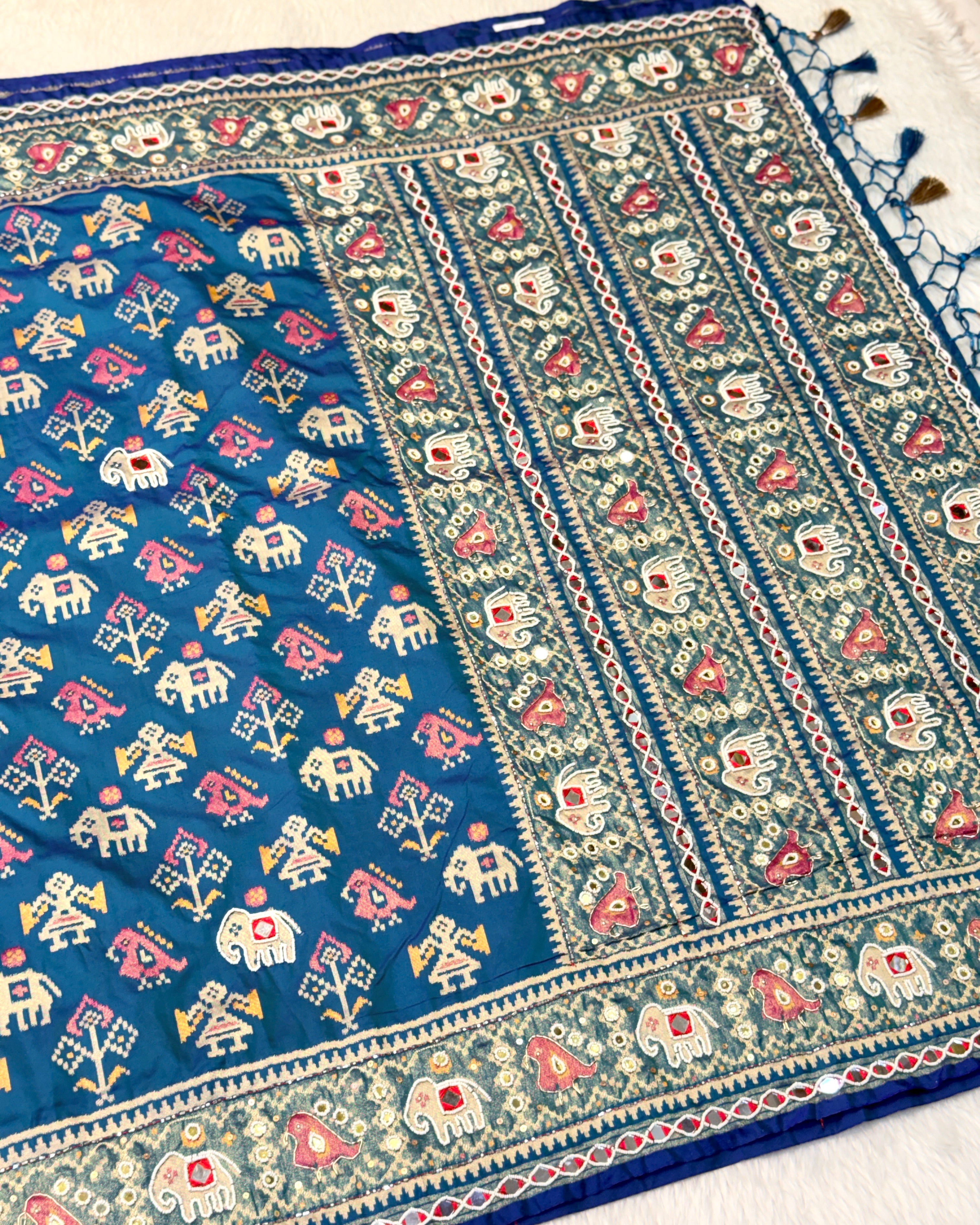 Patola Saree With Hand Embroidery