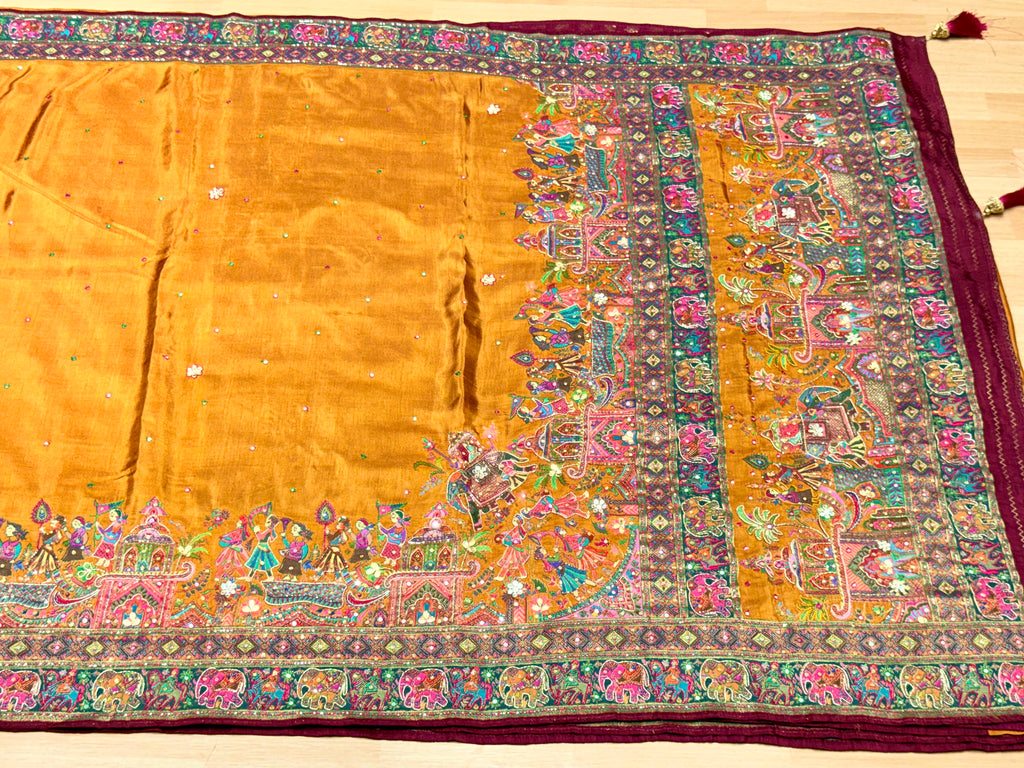 Pashmina Saree With Handwork