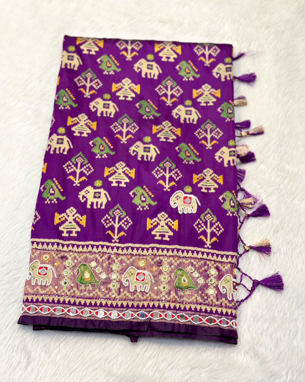 Patola Saree With Hand Embroidery