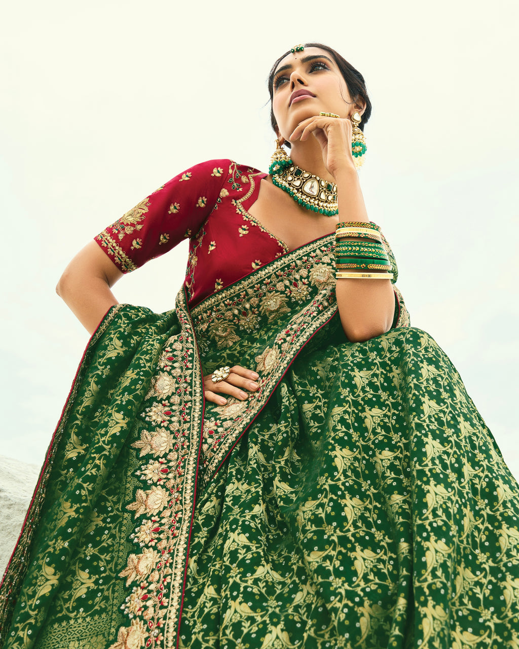 Bandhani Saree With Heavy Work Border