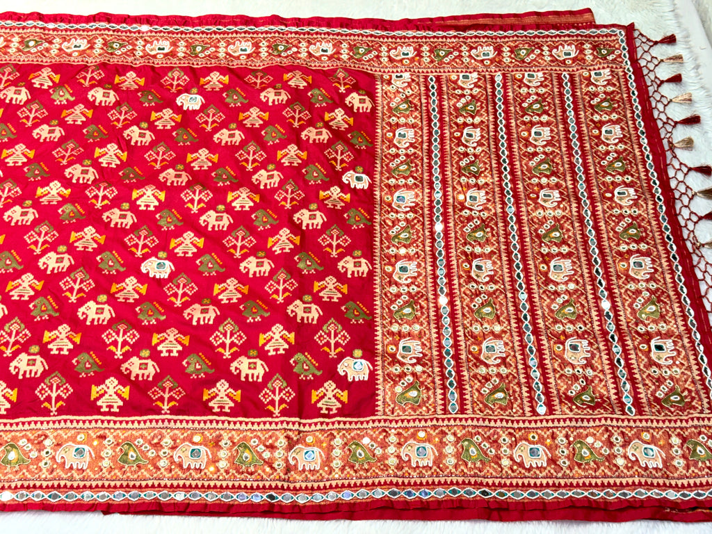 Patola Saree With Hand Embroidery