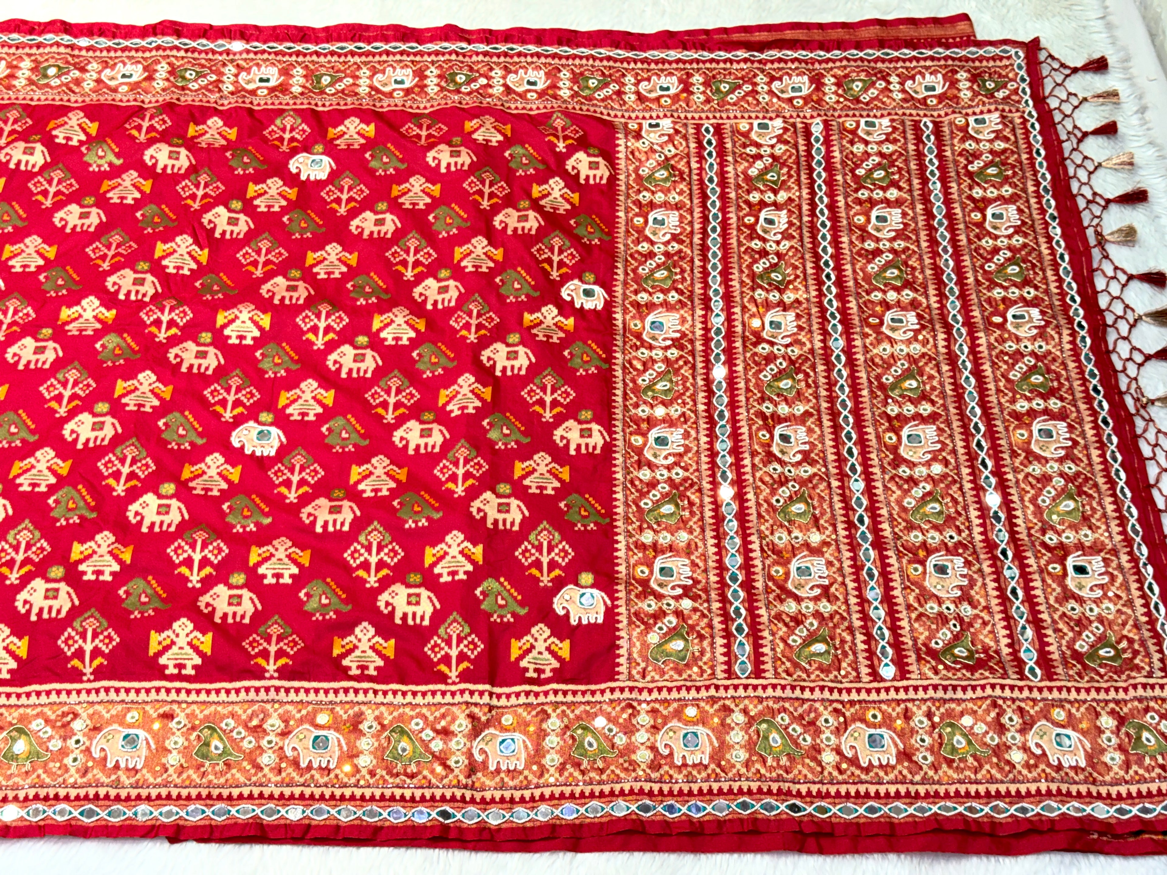 Patola Saree With Hand Embroidery