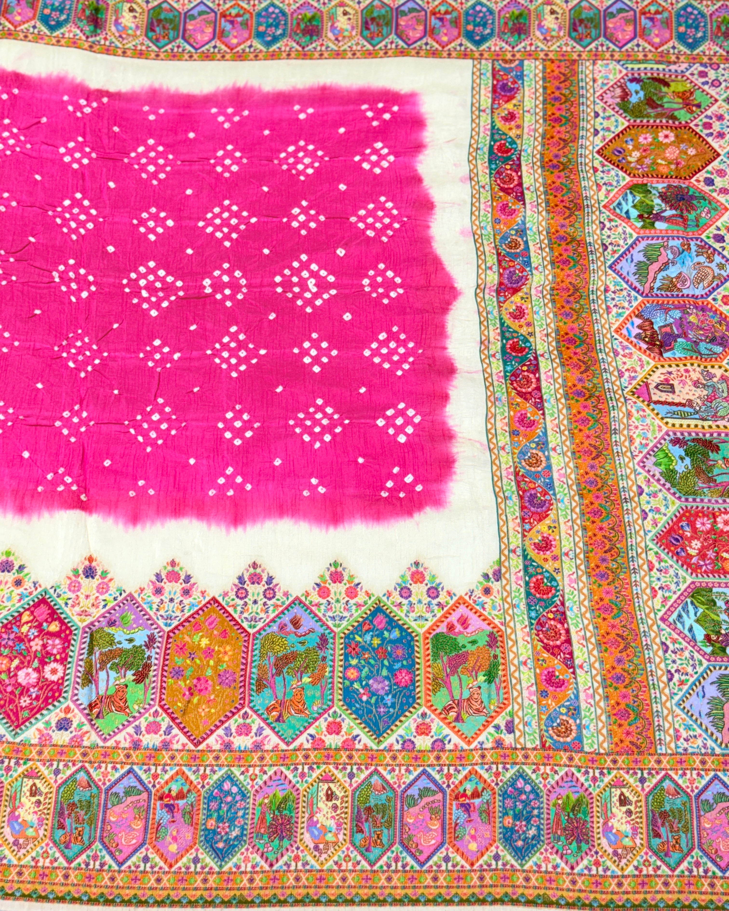 Pashmina - Bandhani Saree