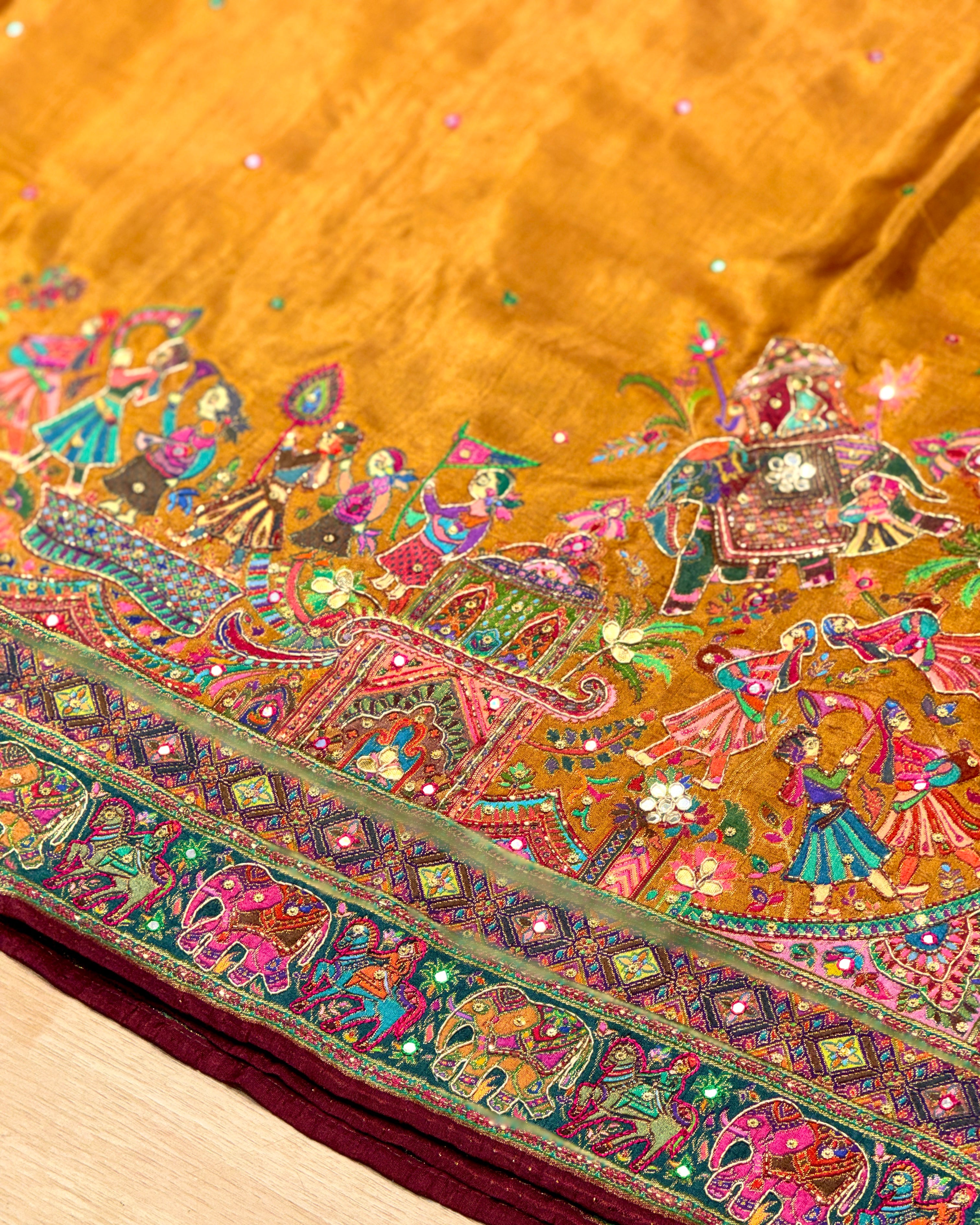 Pashmina Saree With Handwork