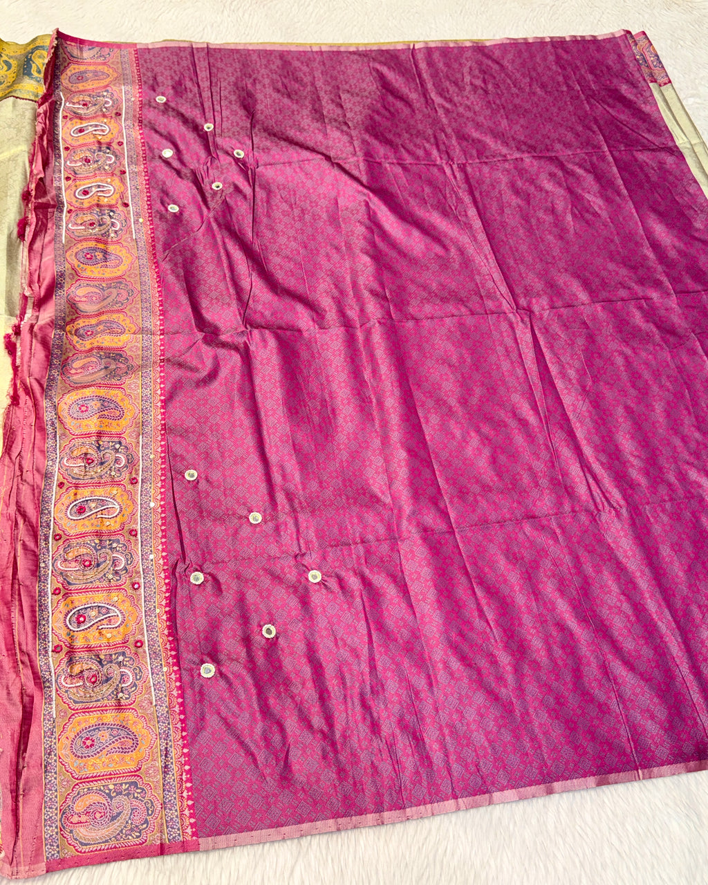 Meenakari Saree With Hand Embroidery