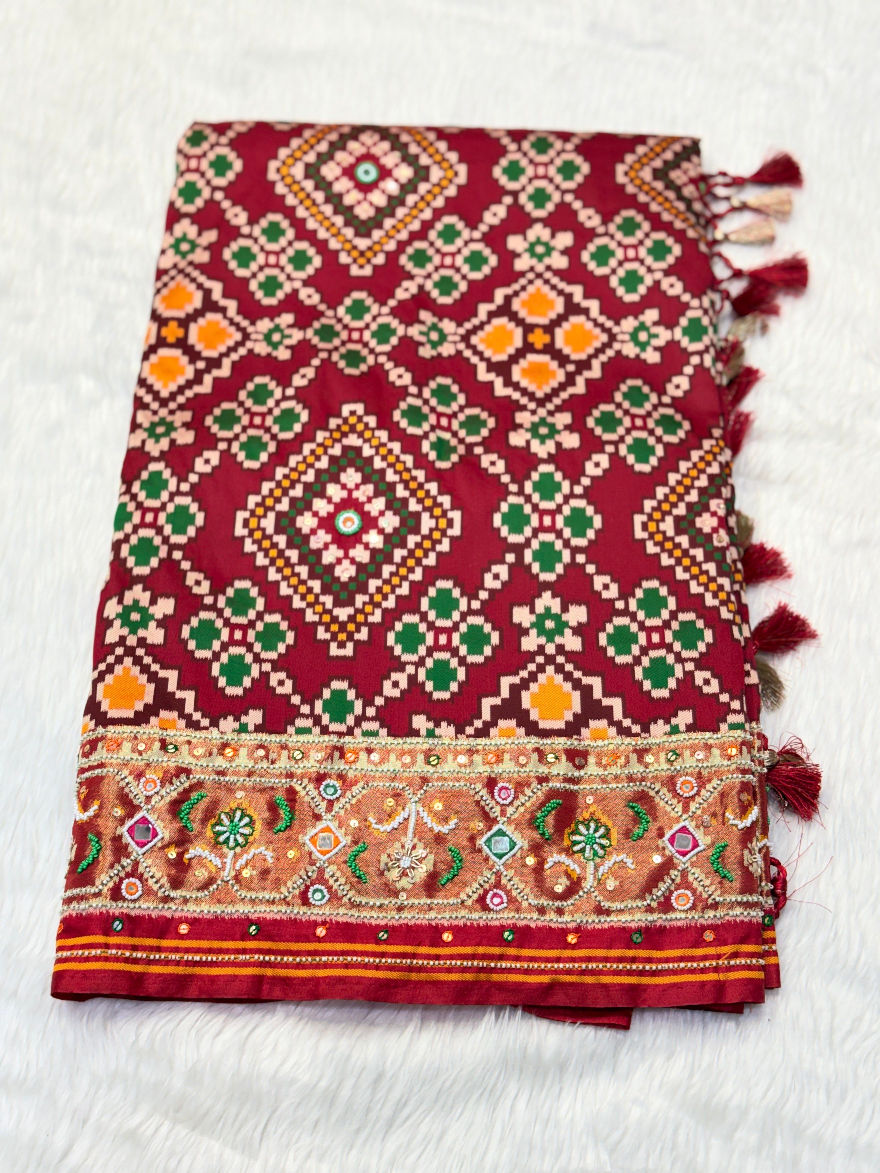 Patola Saree With Handwork